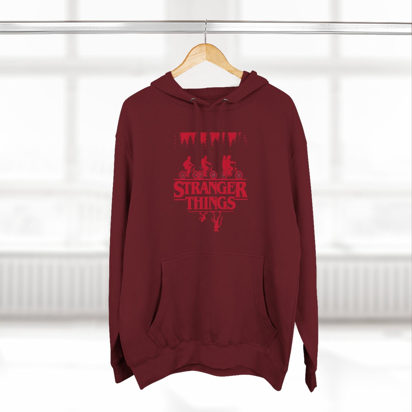 Stranger Things Fleece Hoodie – Retro-Umriss-Logo-Pullover