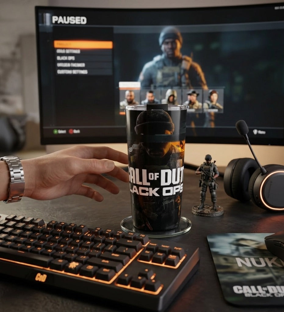 Call of Duty: Black Ops 20oz Tumbler — Gamer Insulated Travel Cup