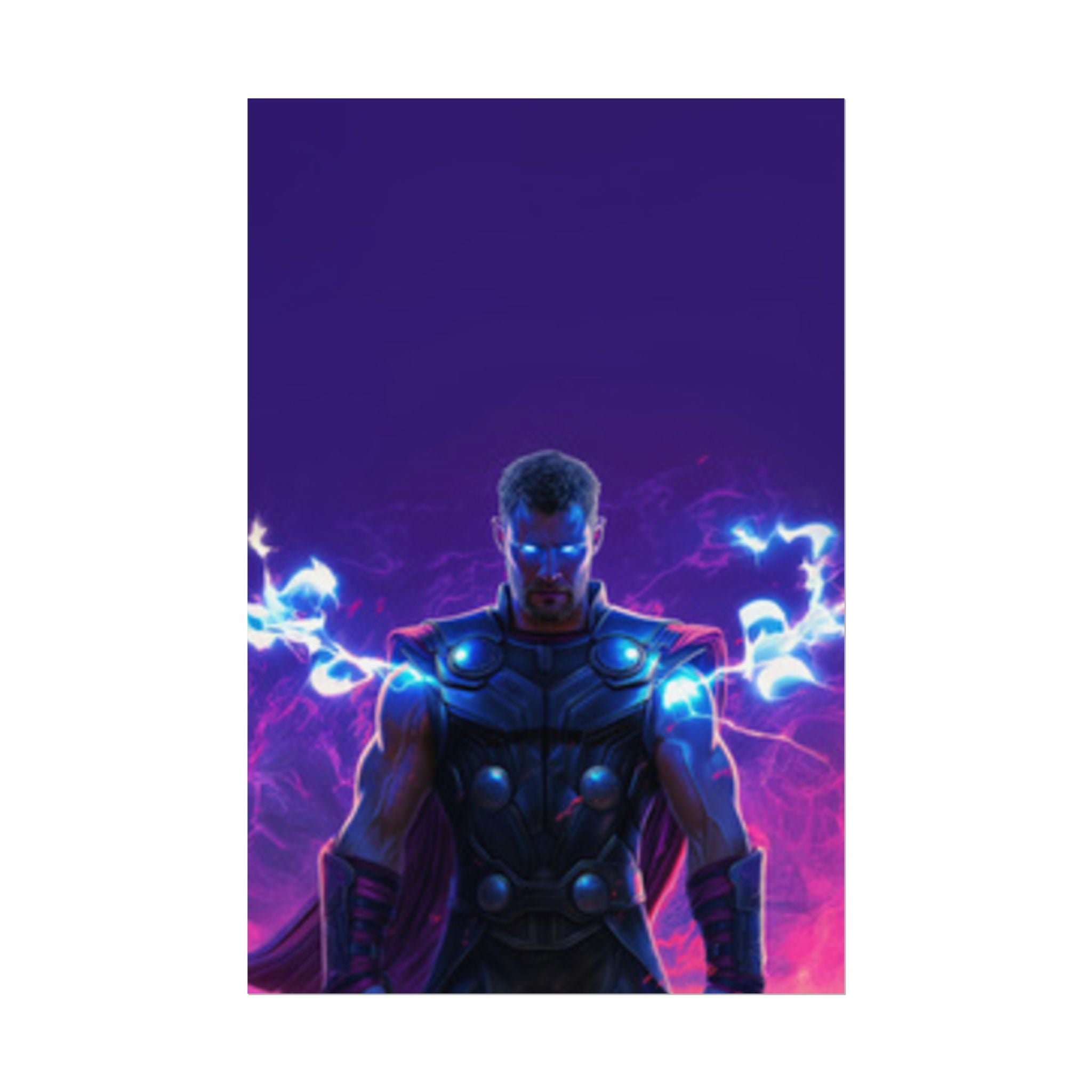 Thor Lightning Poster — Marvel Vibrant Superhero Wall Art (Rolled Poster)
