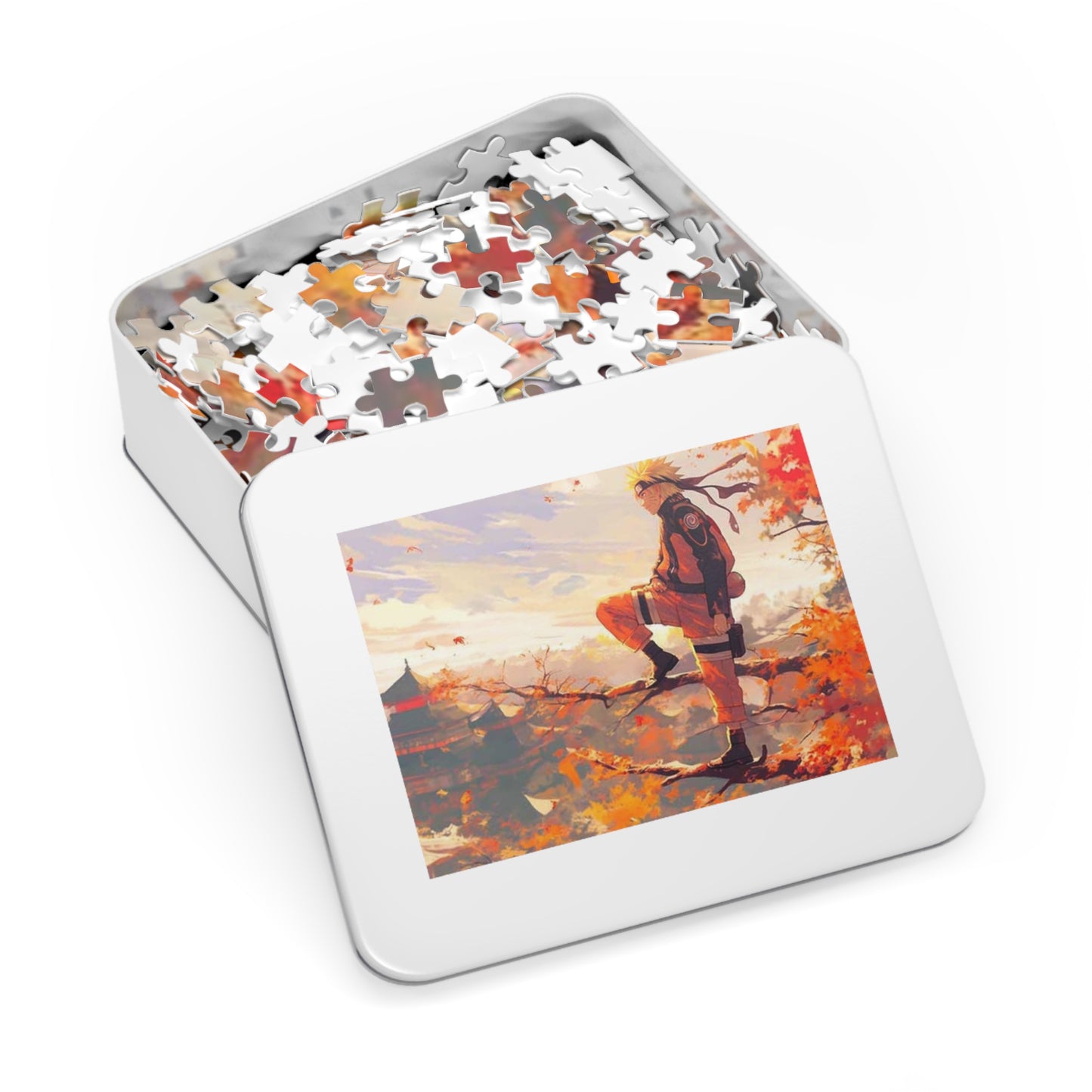 Naruto Autumn Scene Jigsaw Puzzle with Tin —  Anime Puzzle Gift
