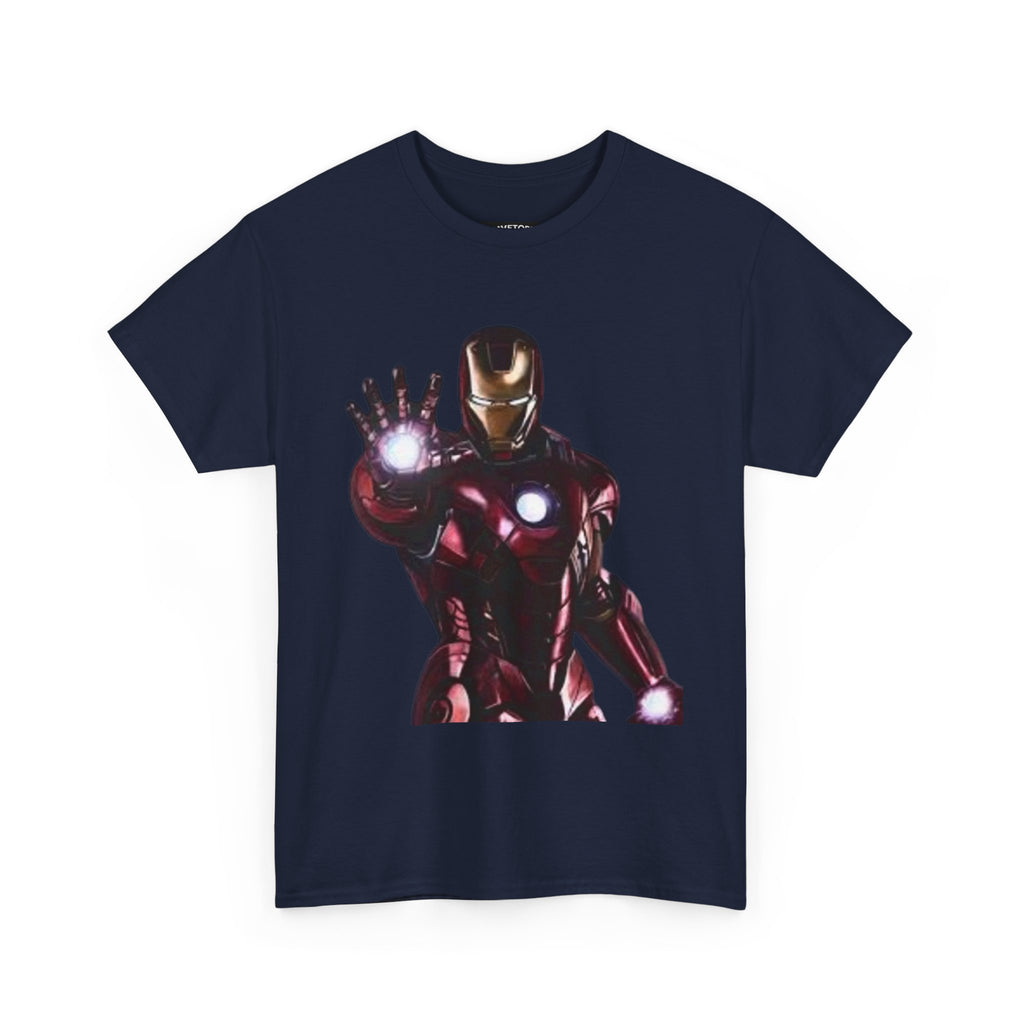 Iron Man Graphic Tee — Retro Superhero Chest Print T‑Shirt