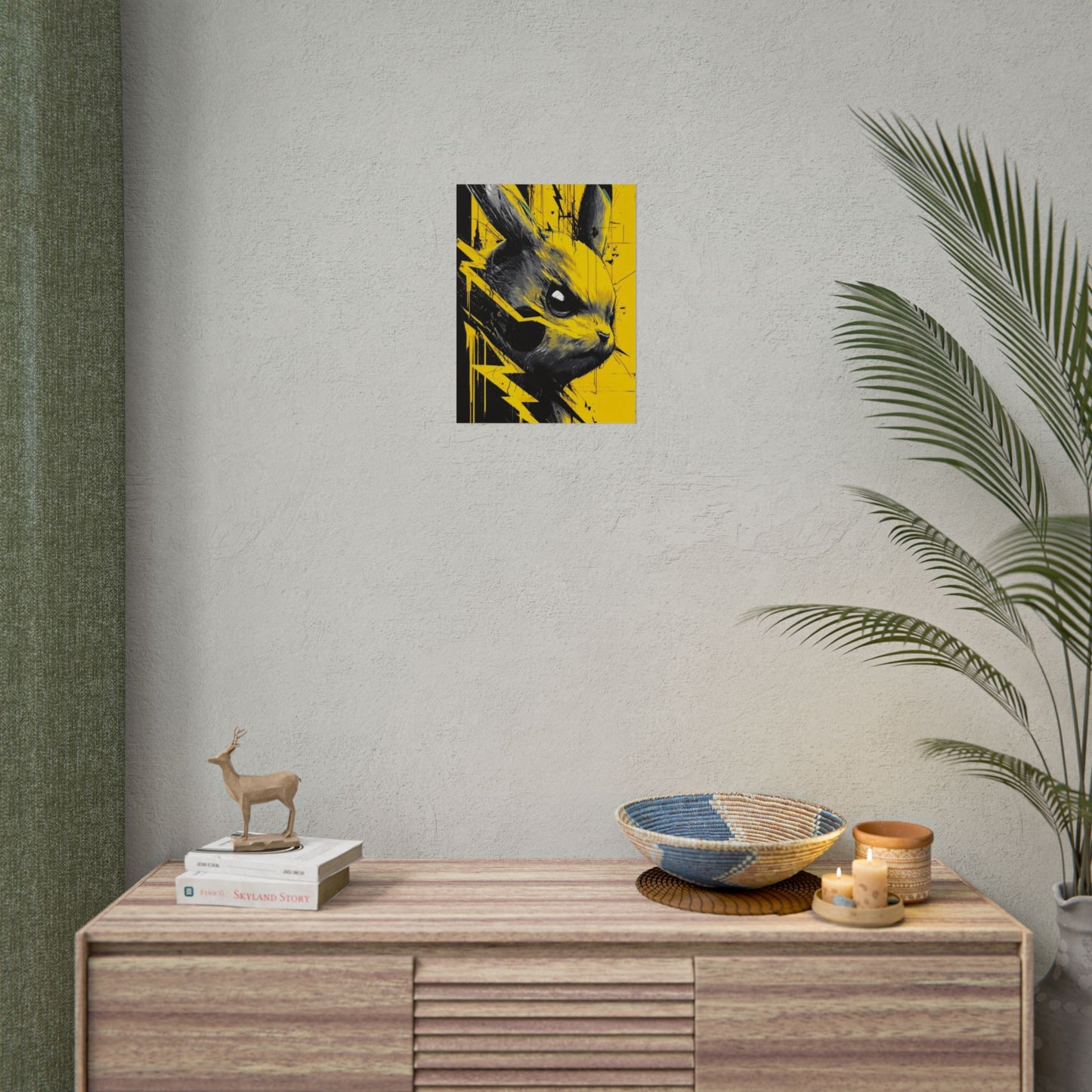 Elektrisches Pika-Kunstposter – Gelber Blitz Anime-Wanddruck