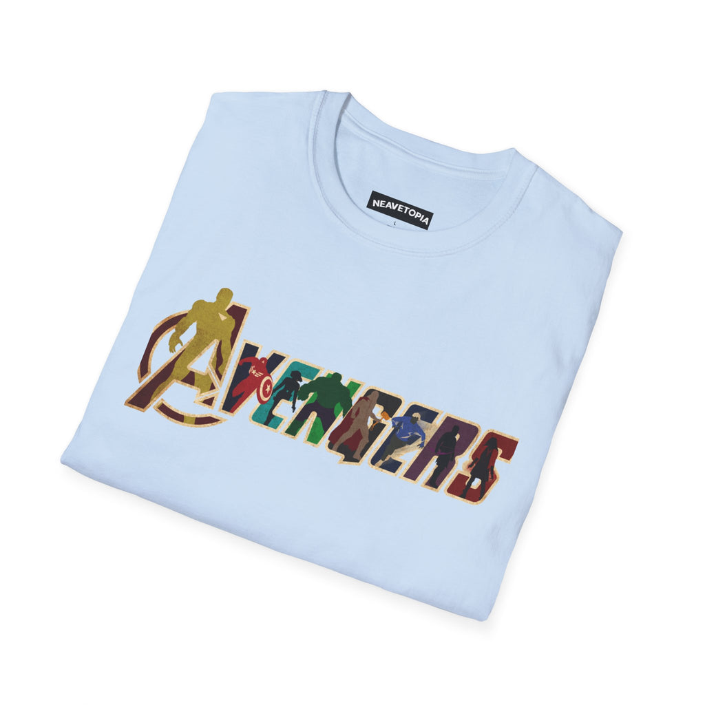 Avengers Logo T-Shirt — Marvel Hero Collage Graphic Tee