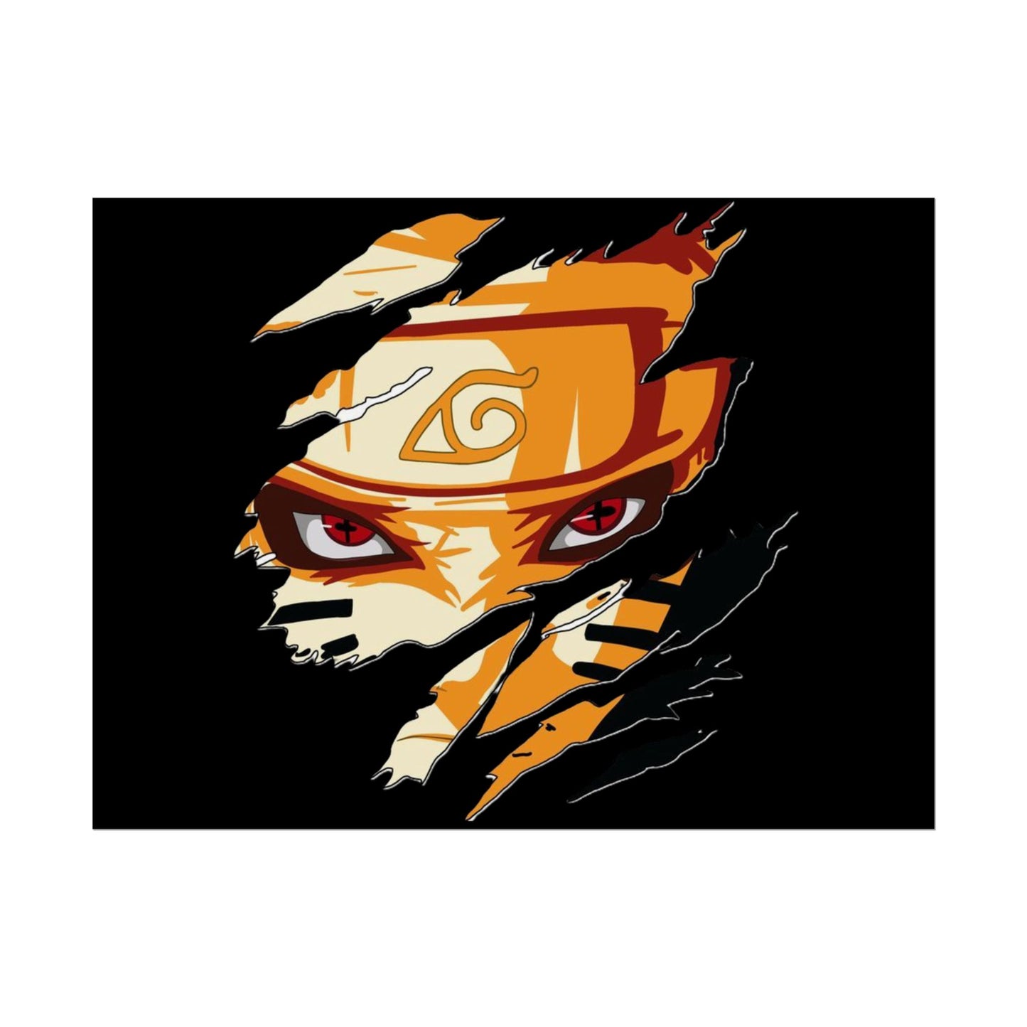 Naruto Scratch Effect Art Poster – Dynamic Anime Wall Print (Rolled Poster)