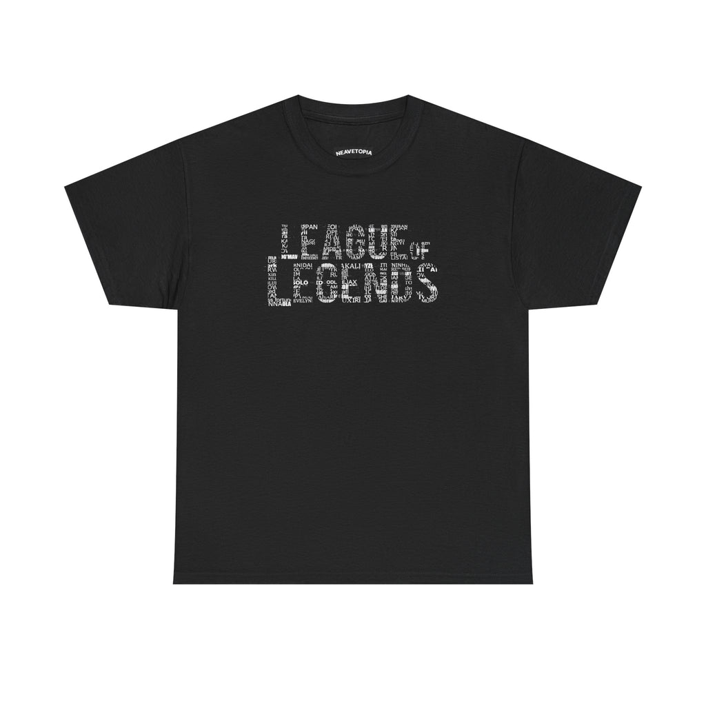 League of Legends Graphic Tee — Distressed Logo Gamer T-Shirt - ALL Champion's names
