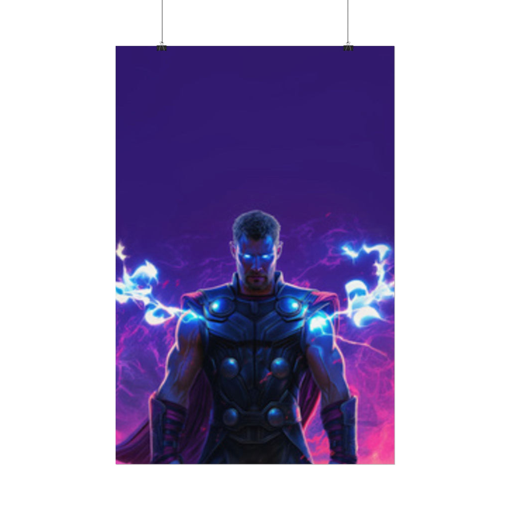 Thor Lightning Poster — Marvel Vibrant Superhero Wall Art (Rolled Poster)