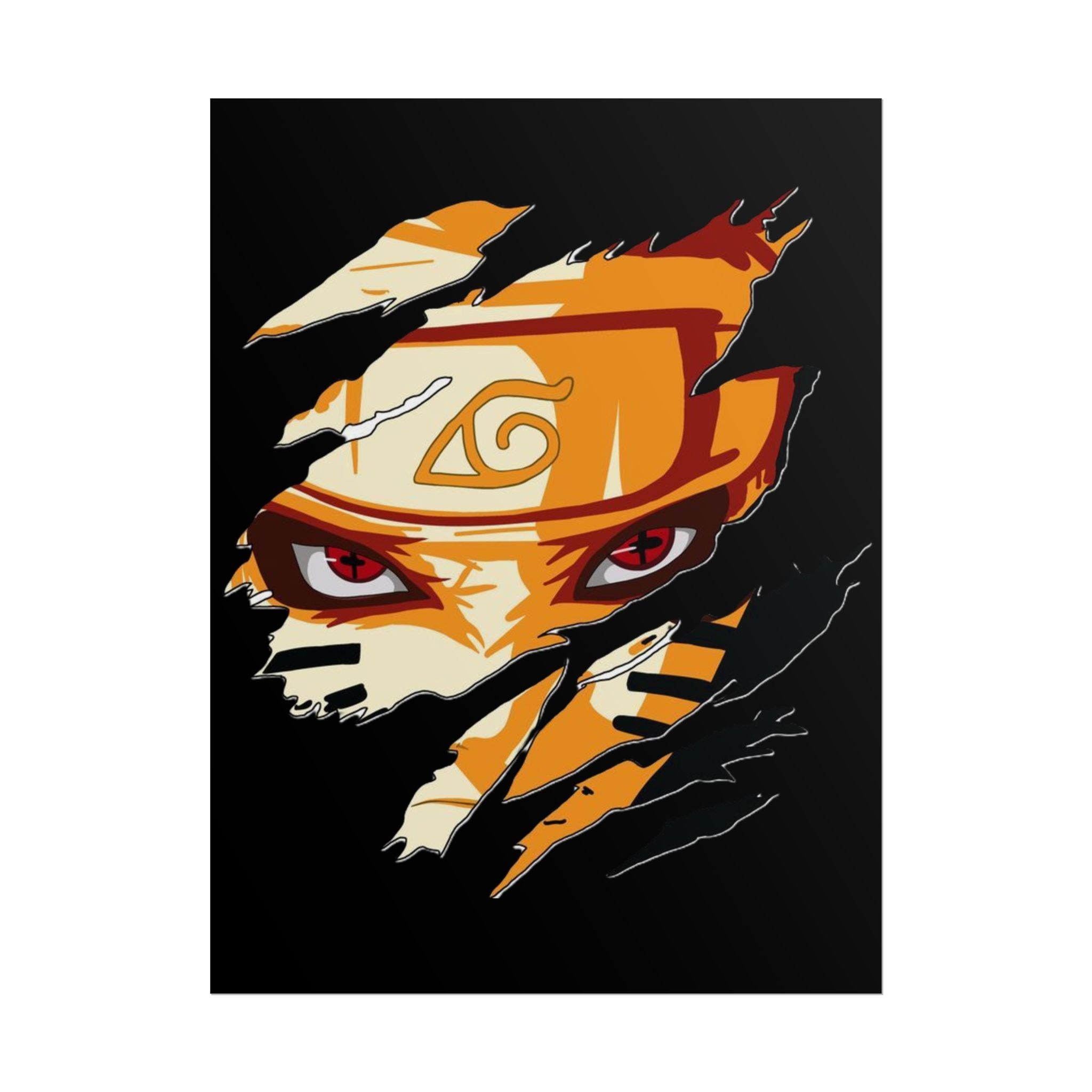Naruto Scratch Effect Art Poster – Dynamic Anime Wall Print (Rolled Poster)