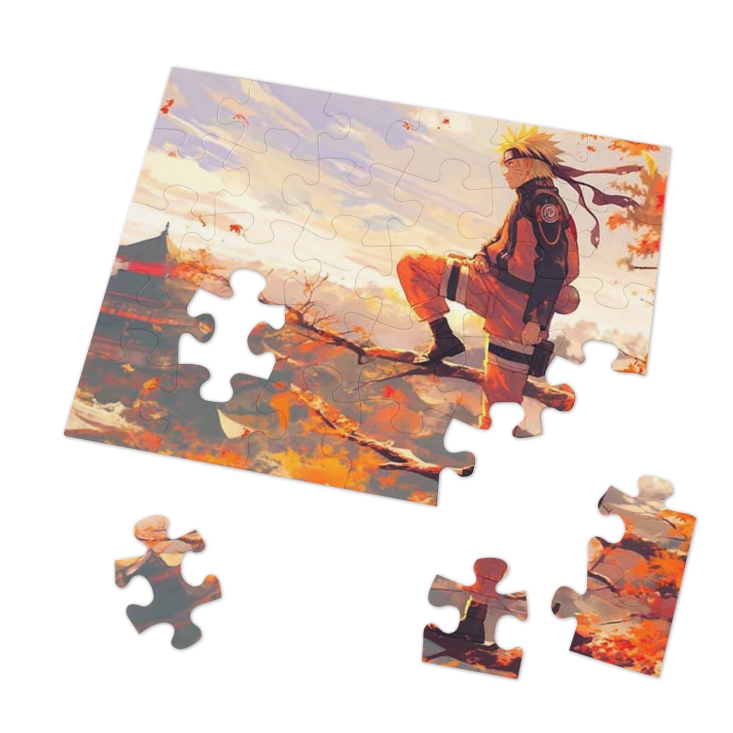 Naruto Autumn Scene Jigsaw Puzzle with Tin —  Anime Puzzle Gift