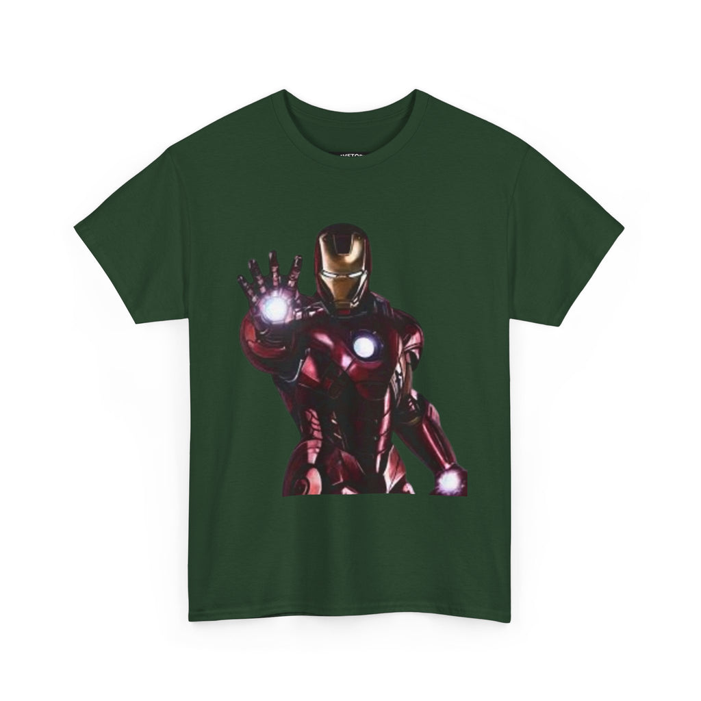Iron Man Graphic Tee — Retro Superhero Chest Print T‑Shirt