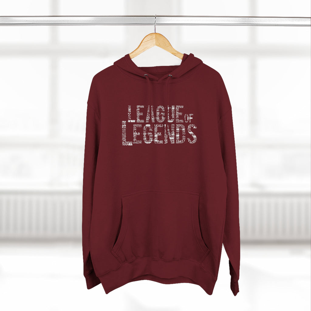 League of Legends Distressed Logo Hoodie - All Champion's names