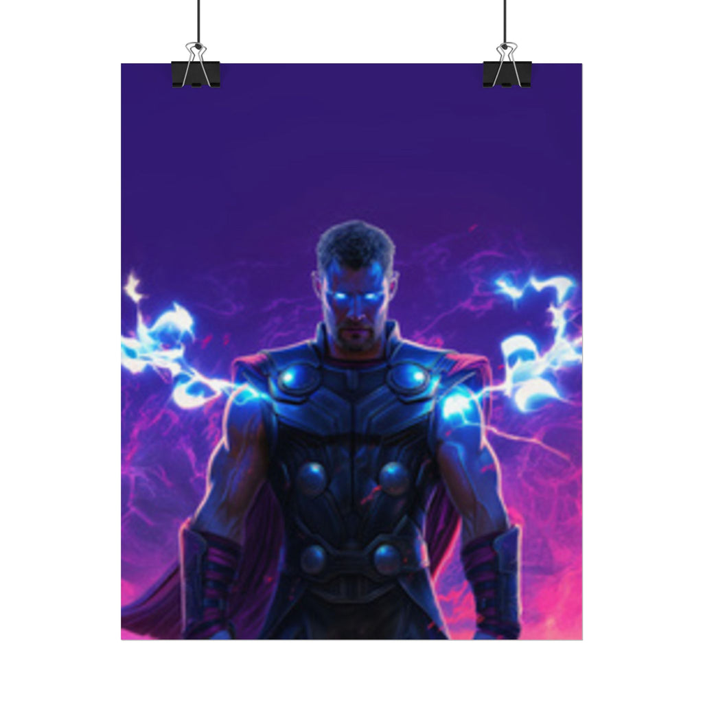 Thor Lightning Poster — Marvel Vibrant Superhero Wall Art (Rolled Poster)