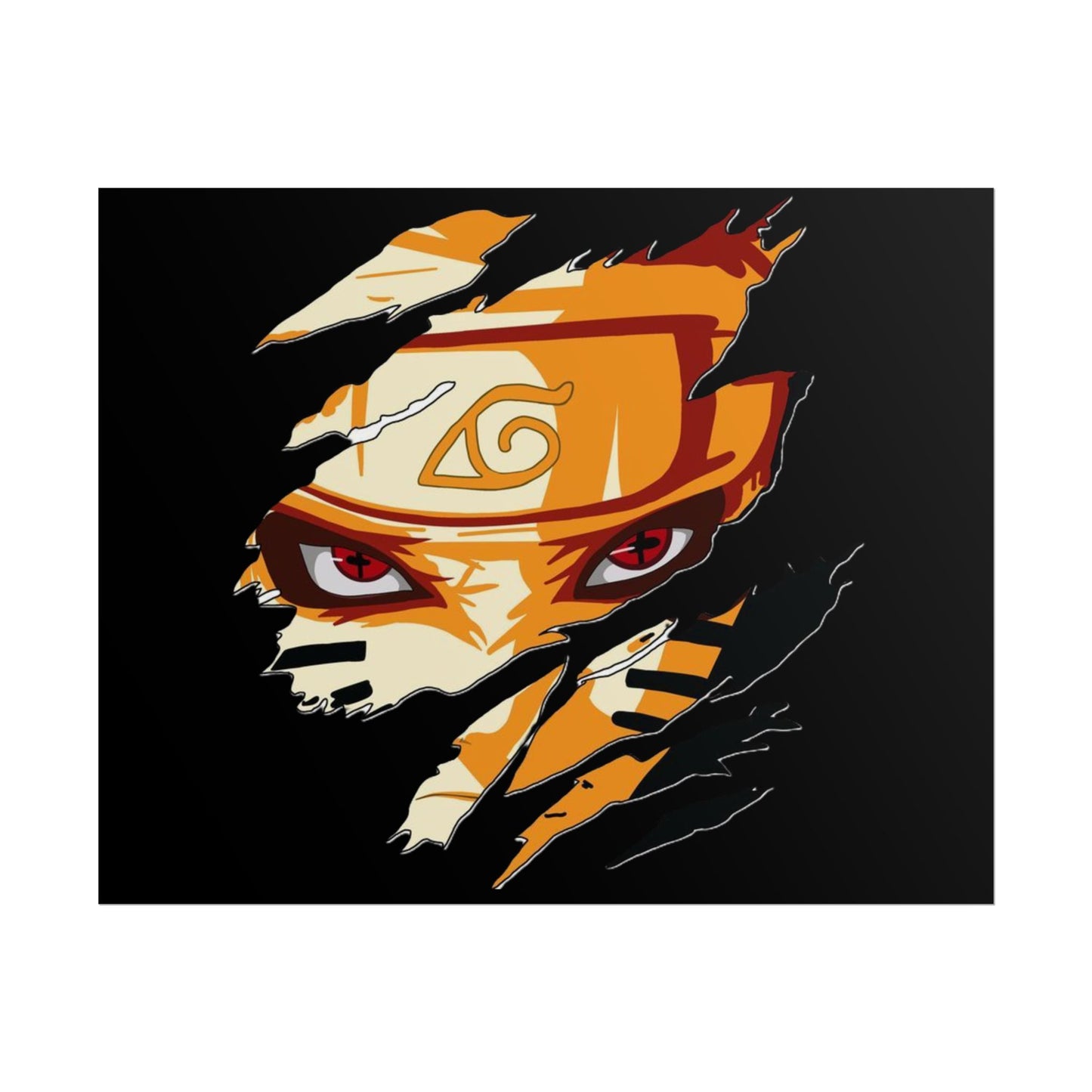 Naruto Scratch Effect Art Poster – Dynamic Anime Wall Print (Rolled Poster)