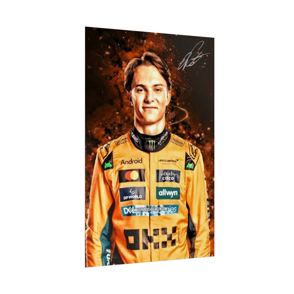 Oscar Piastri Poster | F1 Racing Mc Laren Driver Artwork  | Original Signature