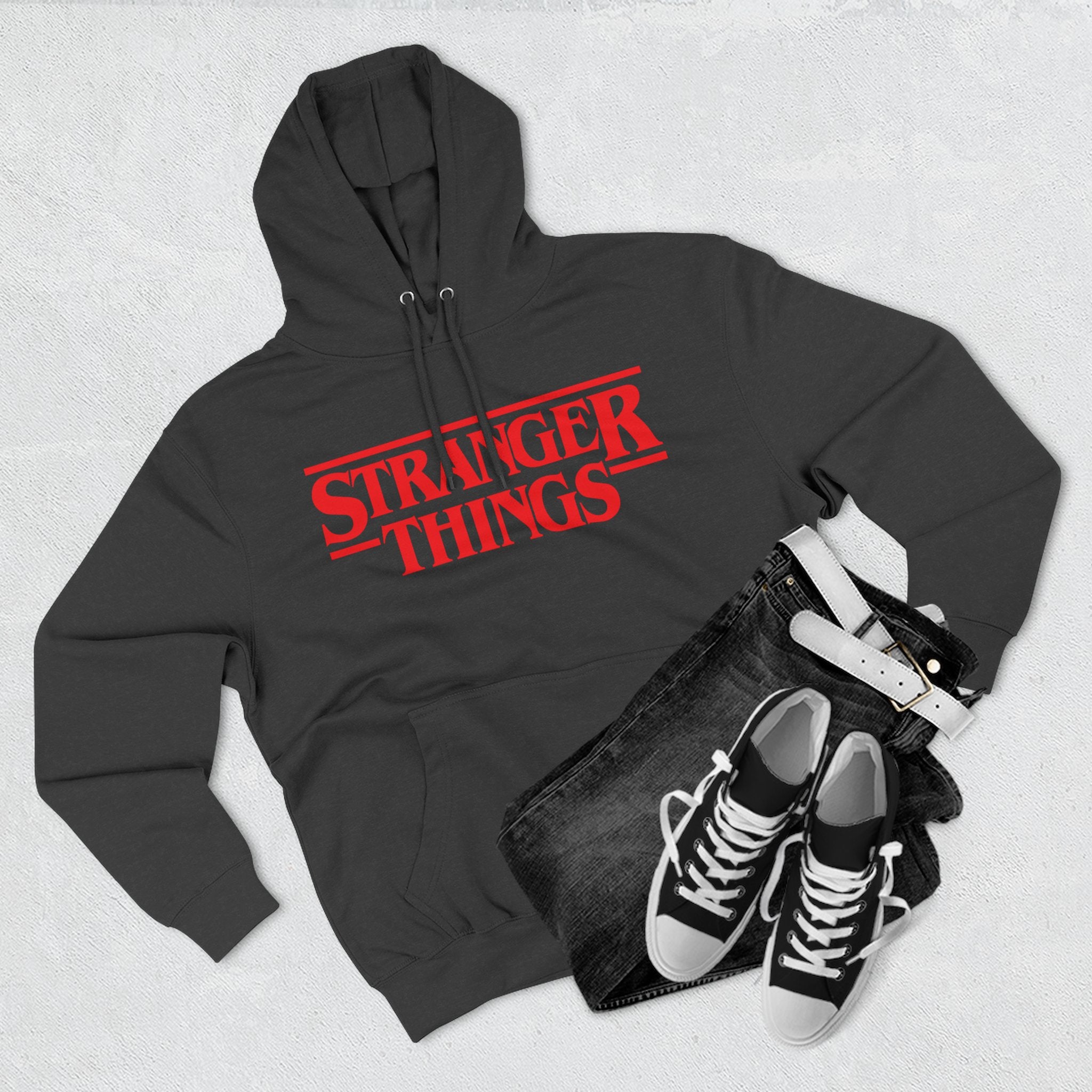Stranger Things Fleece Hoodie – Retro Outline Logo Pullover