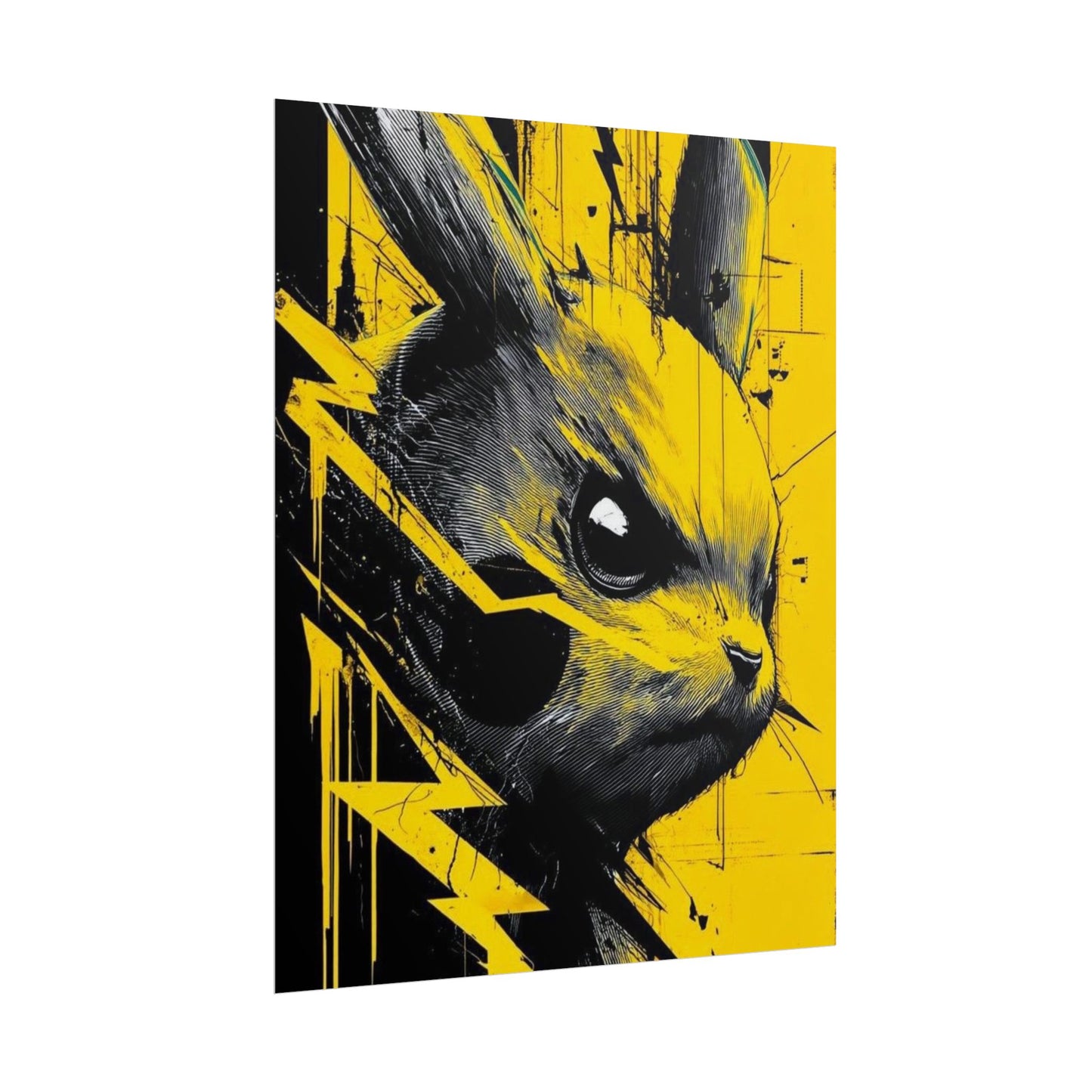 Elektrisches Pika-Kunstposter – Gelber Blitz Anime-Wanddruck