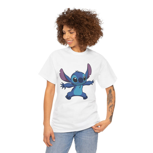 Disney Stitch Unisex Heavy Cotton Tee, Cute Graphic T-Shirt, Gifts for Disney Lovers, Casual Wear, Birthday Gift, Anime