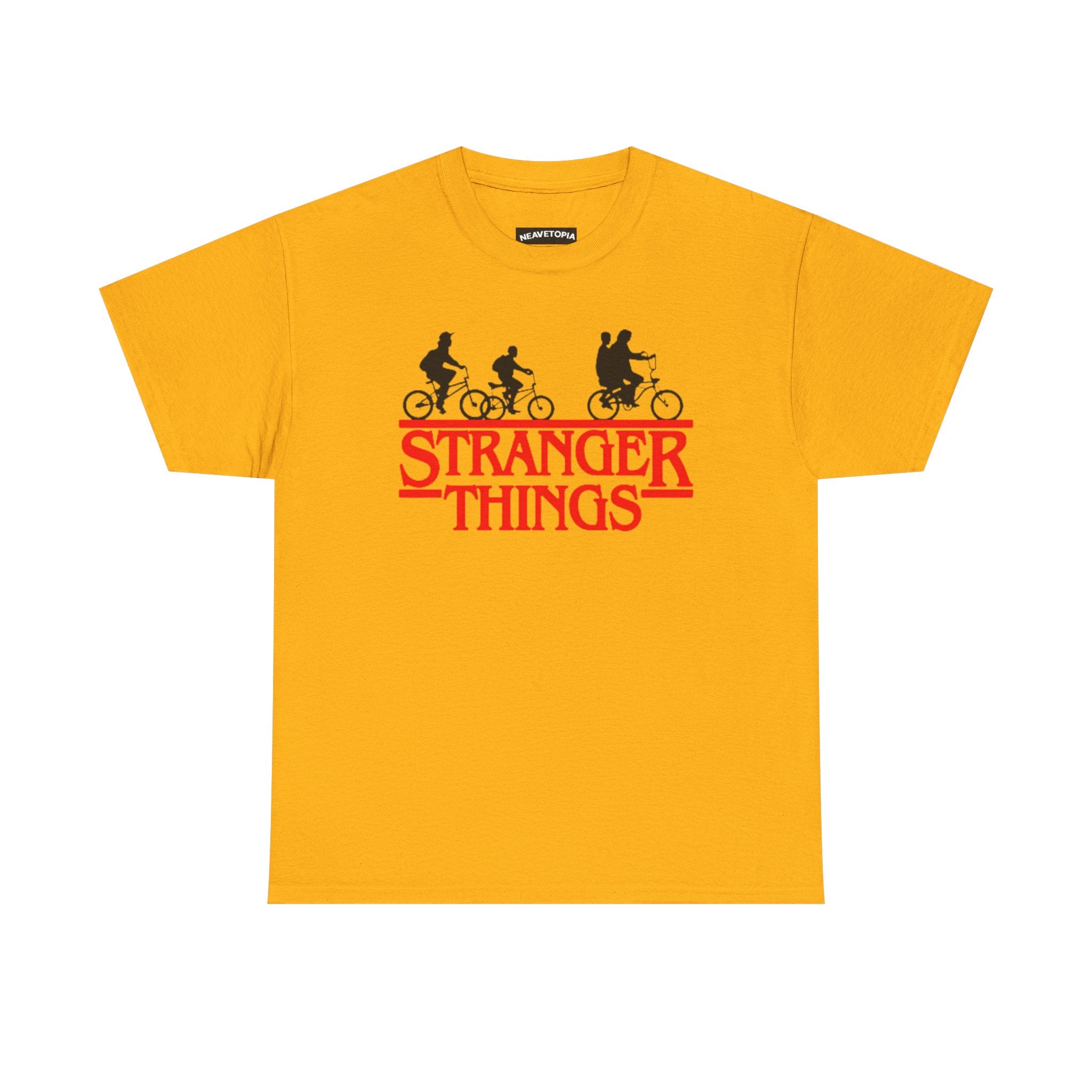 Stranger Things Retro Style Logo Bike Silhouette Tee