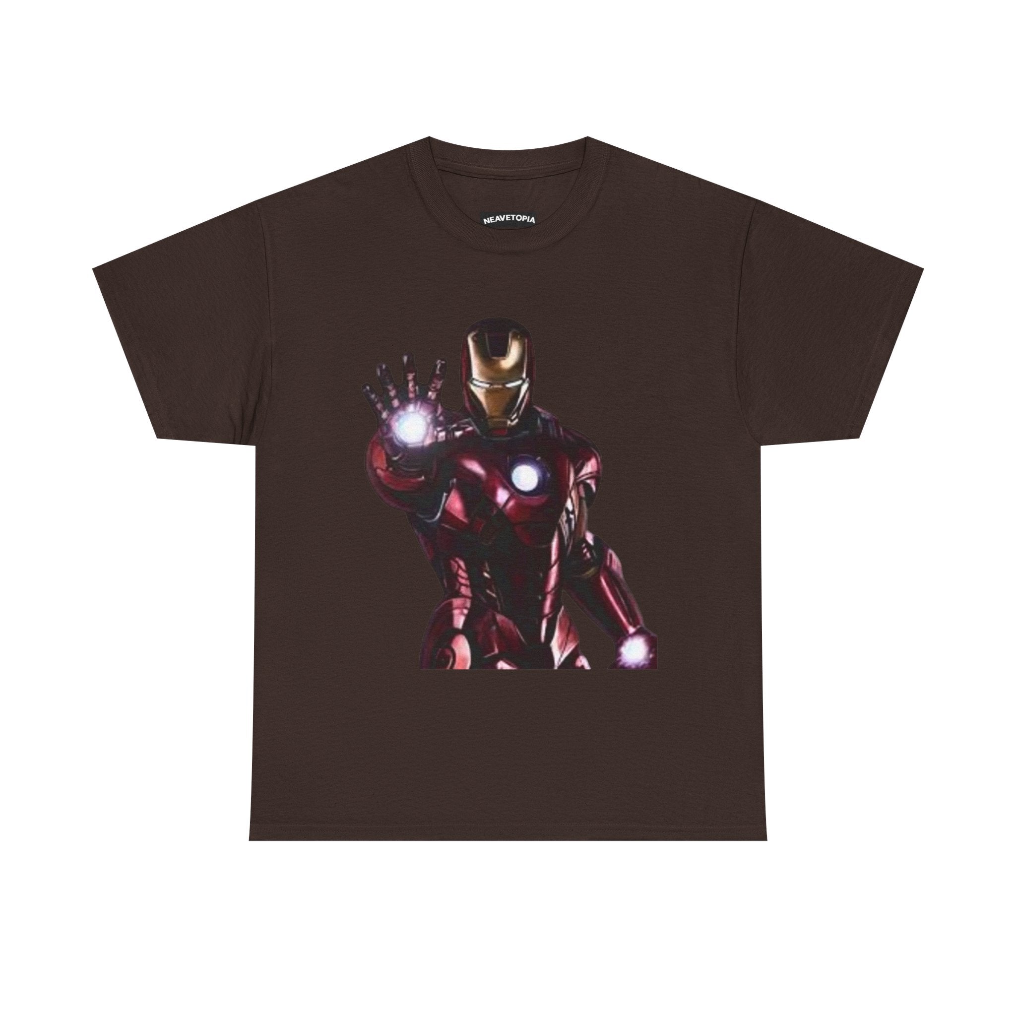 Iron Man Graphic Tee — Retro Superhero Chest Print T‑Shirt