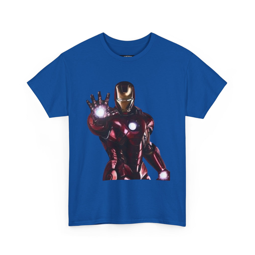 Iron Man Graphic Tee — Retro Superhero Chest Print T‑Shirt