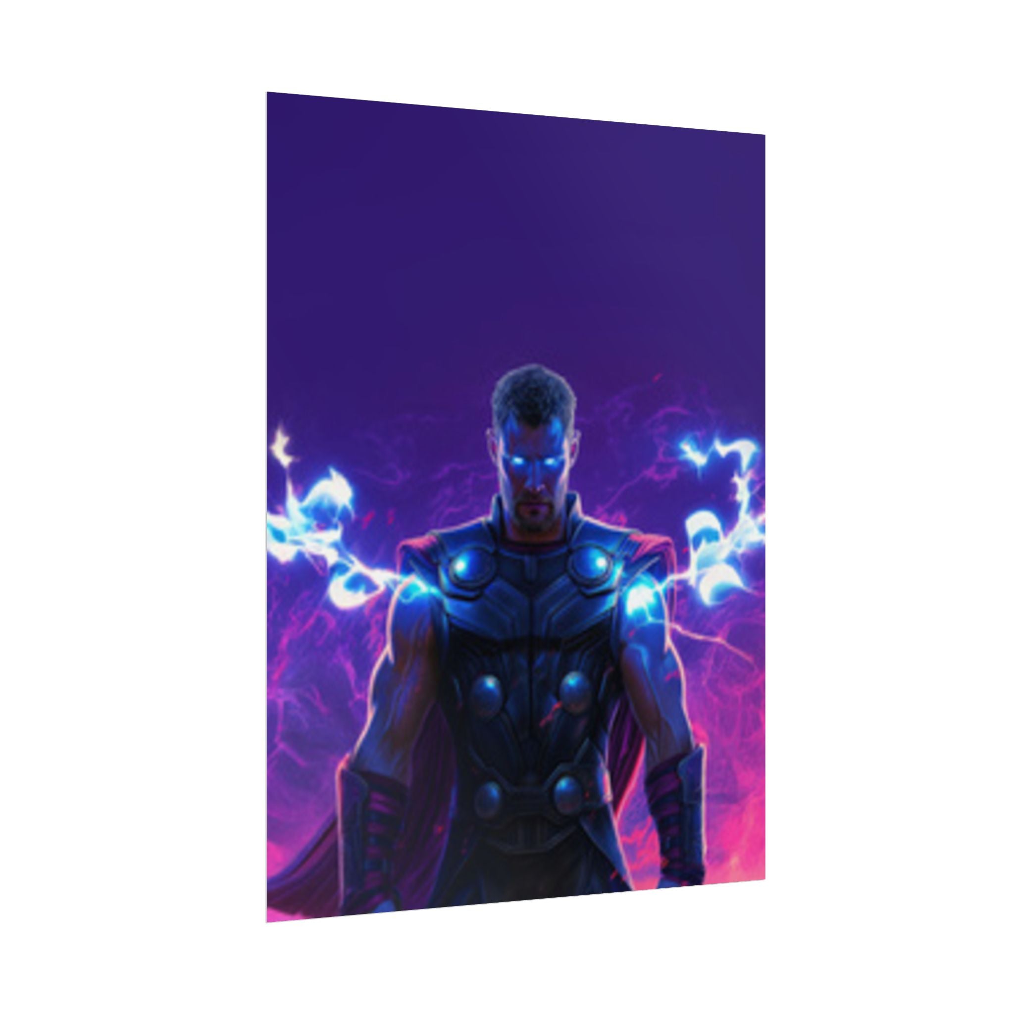 Thor Lightning Poster — Marvel Vibrant Superhero Wall Art (Rolled Poster)