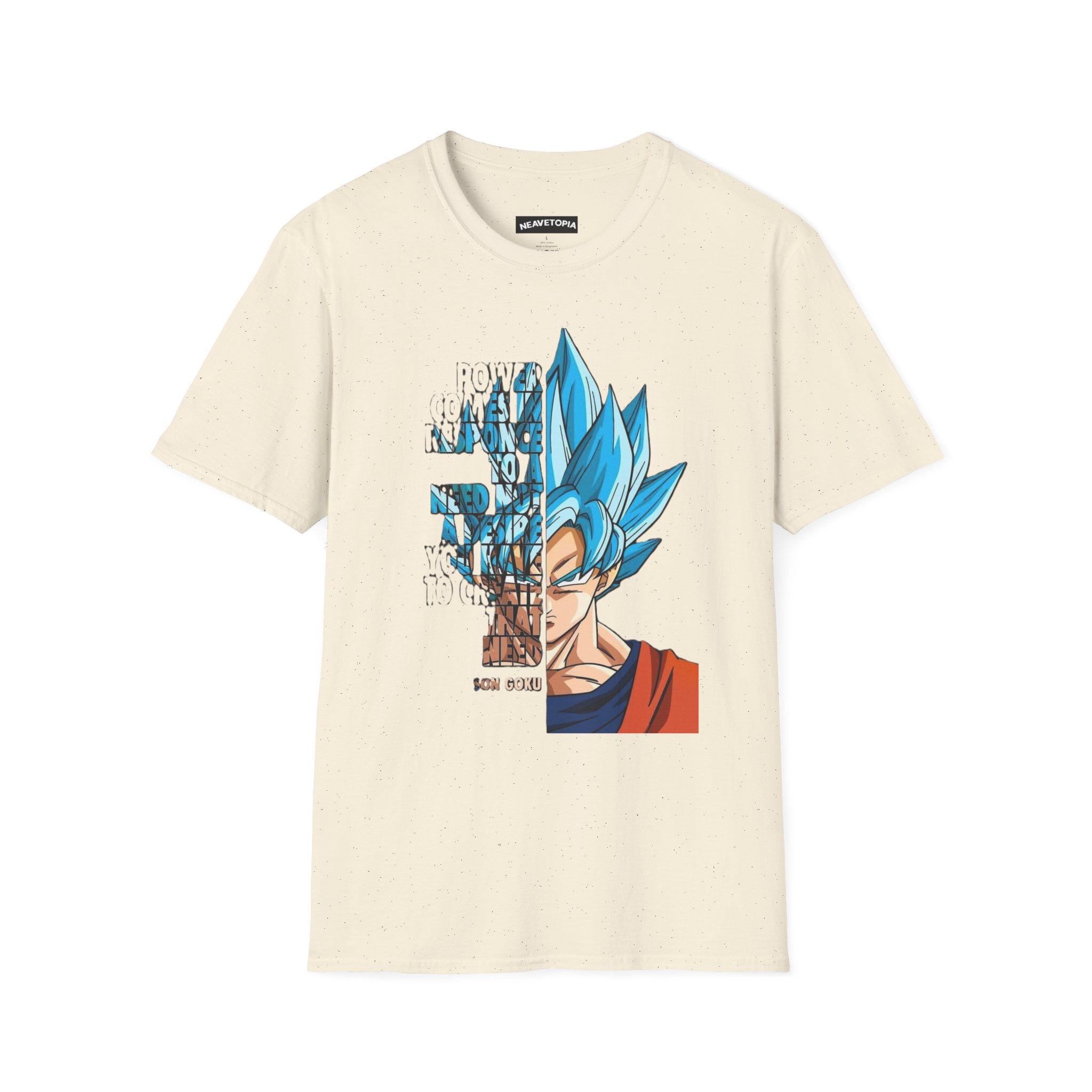 T-Shirt — Blue Super Saiyan Split Face Graphic Quote - Limited Edition