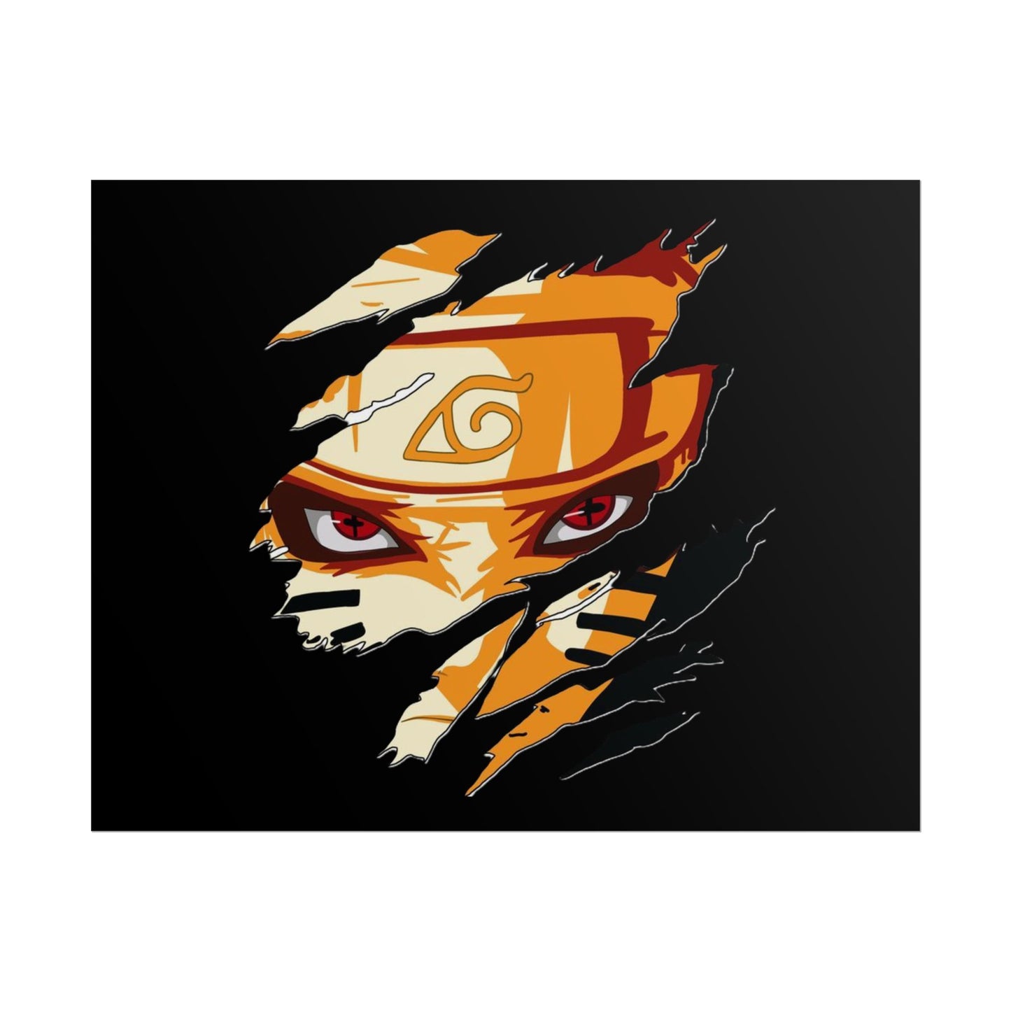 Naruto Scratch Effect Art Poster – Dynamic Anime Wall Print (Rolled Poster)