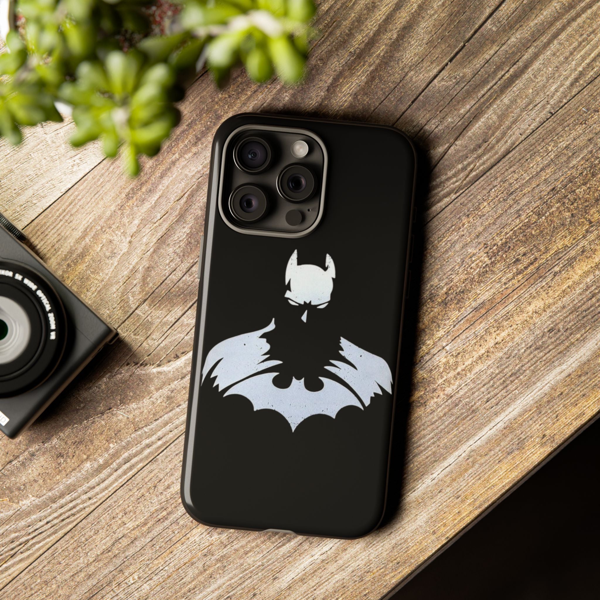 Batman Silhouette Tough Phone Case — Dark Knight Black Protective Cover