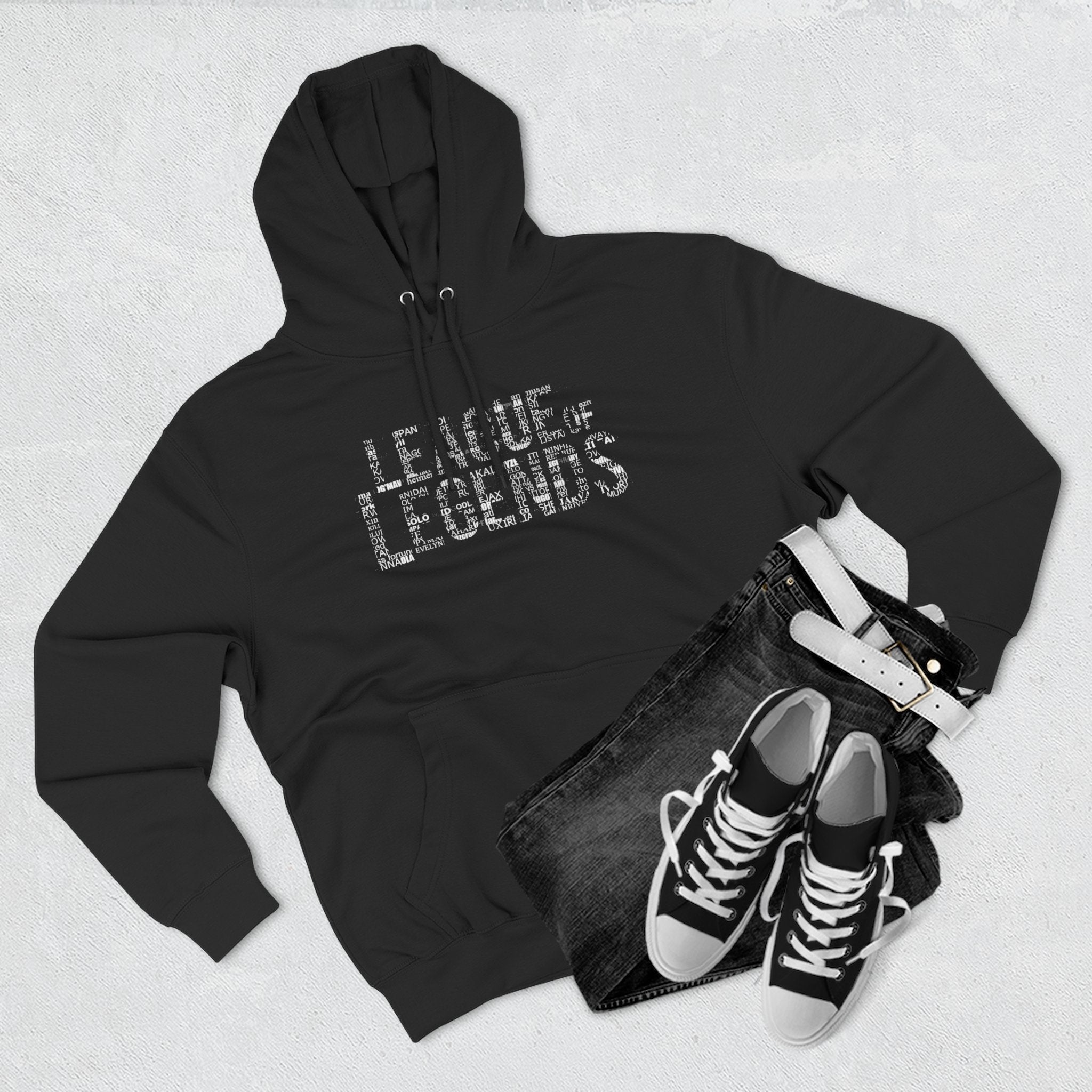 League of Legends Distressed Logo Hoodie - All Champion's names