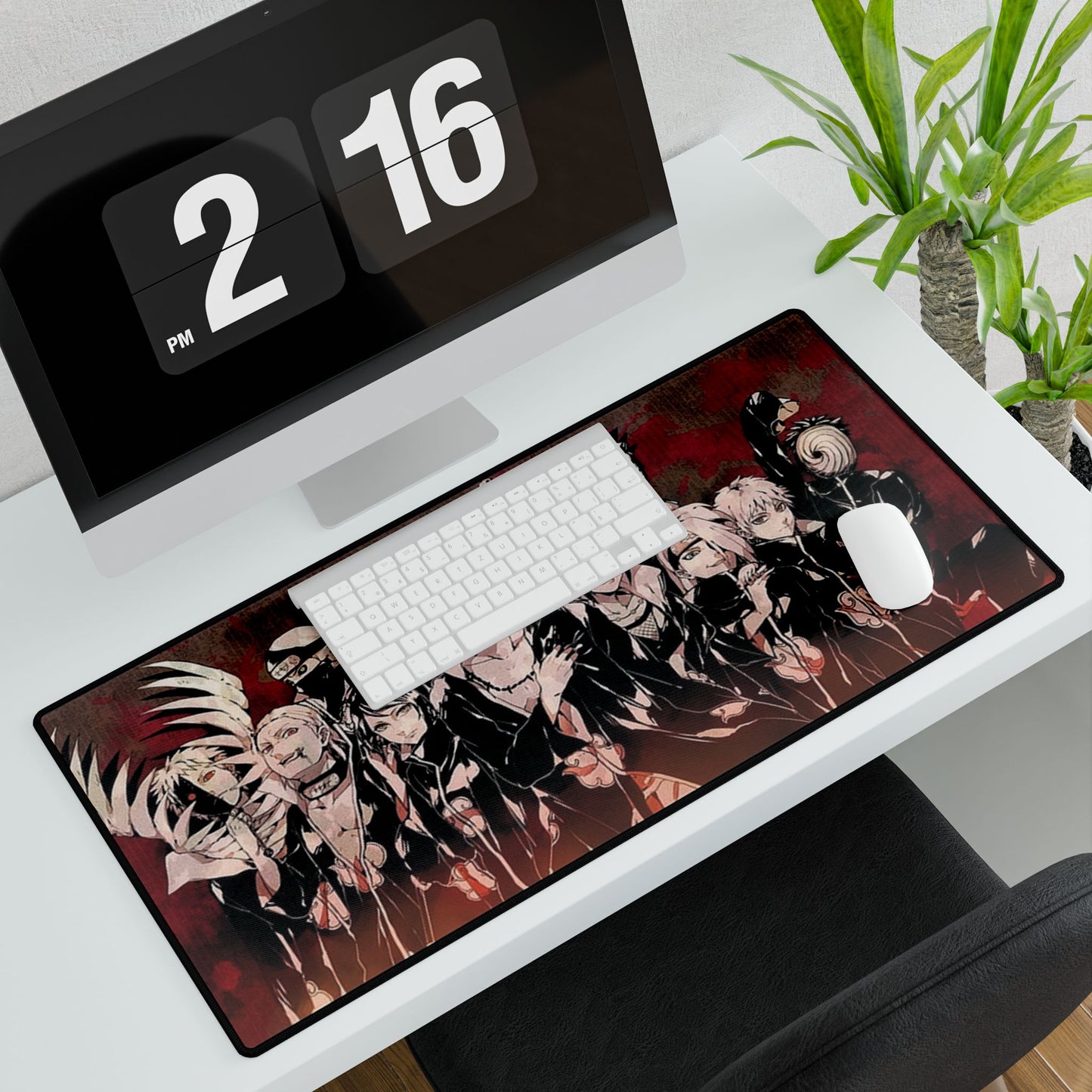 Naruto Character Group Desk Mat — Dark Red Ninja Squad Gaming Mouse Pad