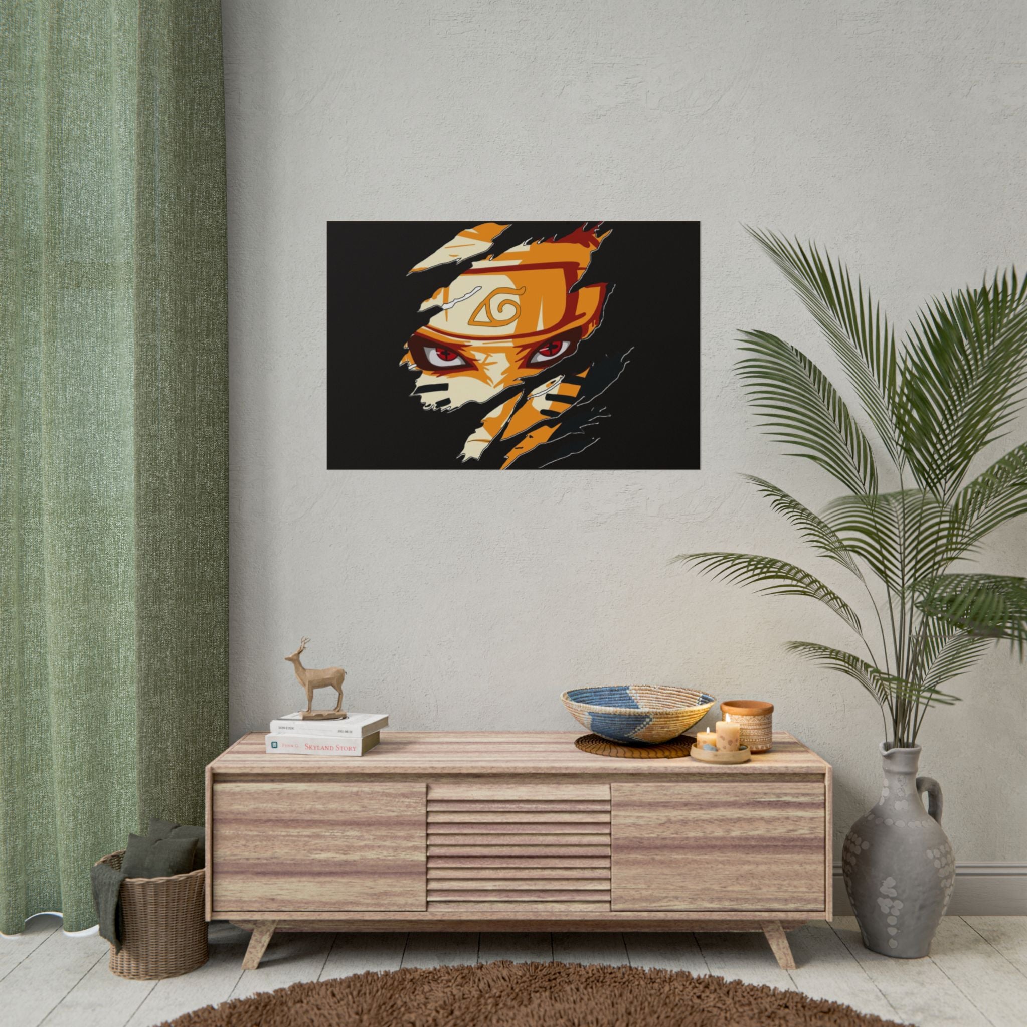 Naruto Scratch Effect Art Poster – Dynamic Anime Wall Print (Rolled Poster)