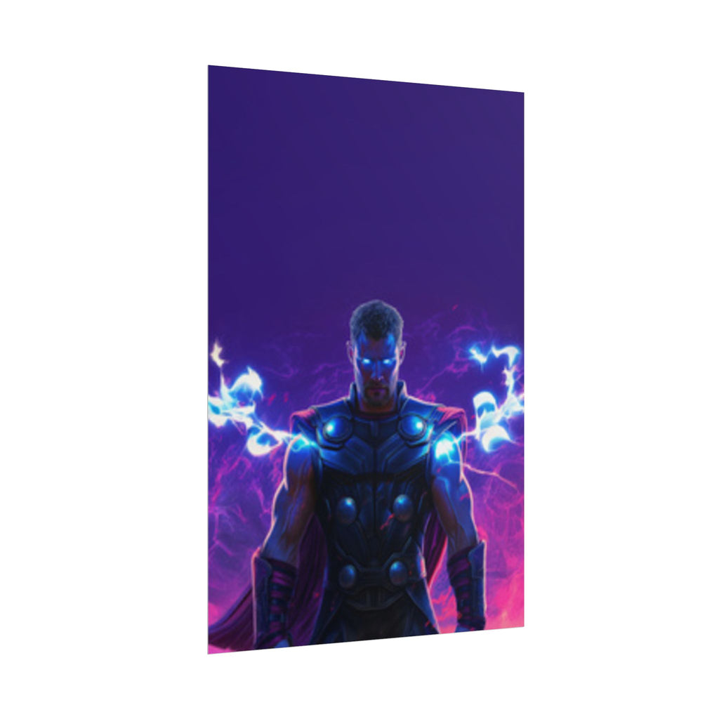 Thor Lightning Poster — Marvel Vibrant Superhero Wall Art (Rolled Poster)