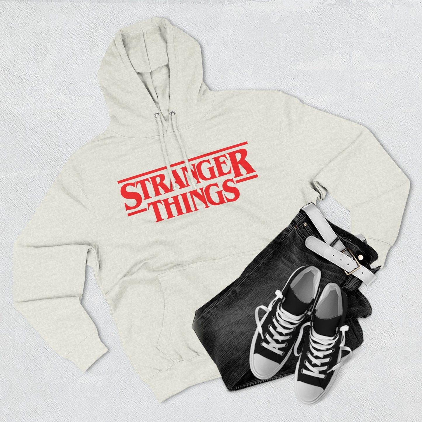 Stranger Things Fleece-Kapuzenpullover – Retro Outline Logo Pullover