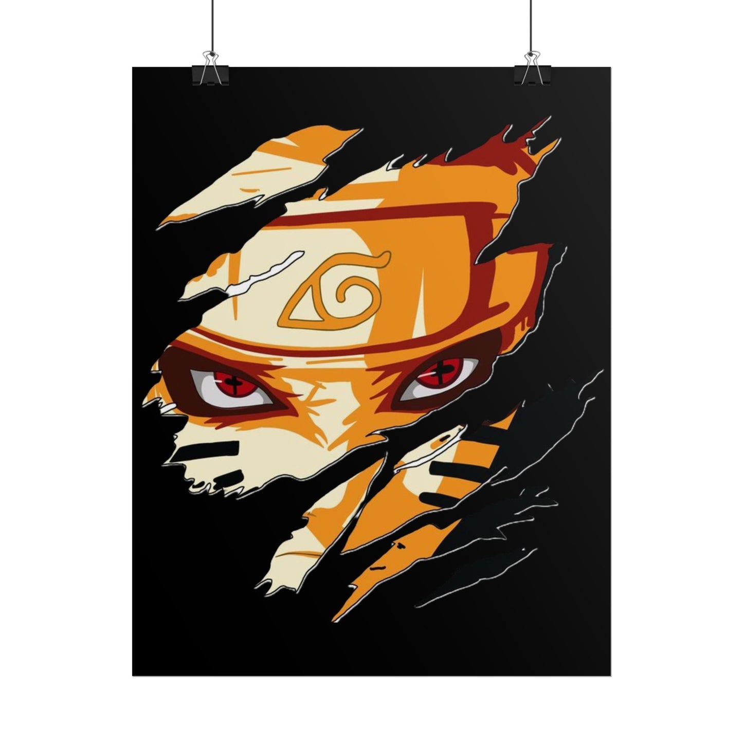 Naruto Scratch Effect Art Poster – Dynamic Anime Wall Print (Rolled Poster)