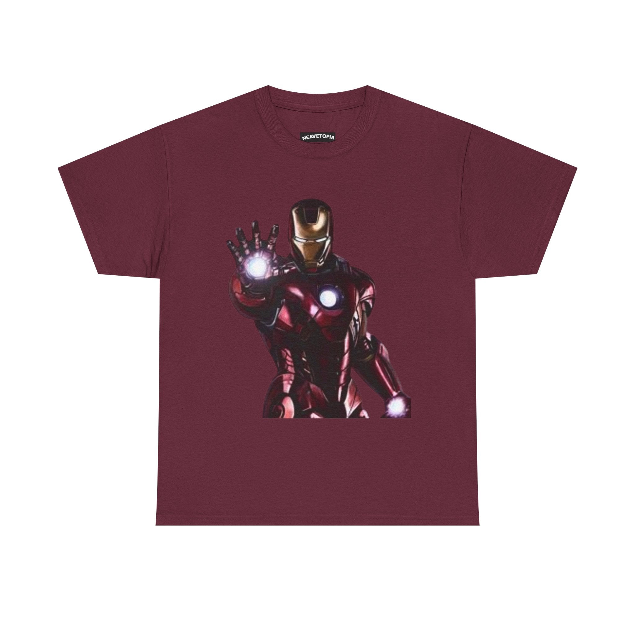 Iron Man Graphic Tee — Retro Superhero Chest Print T‑Shirt
