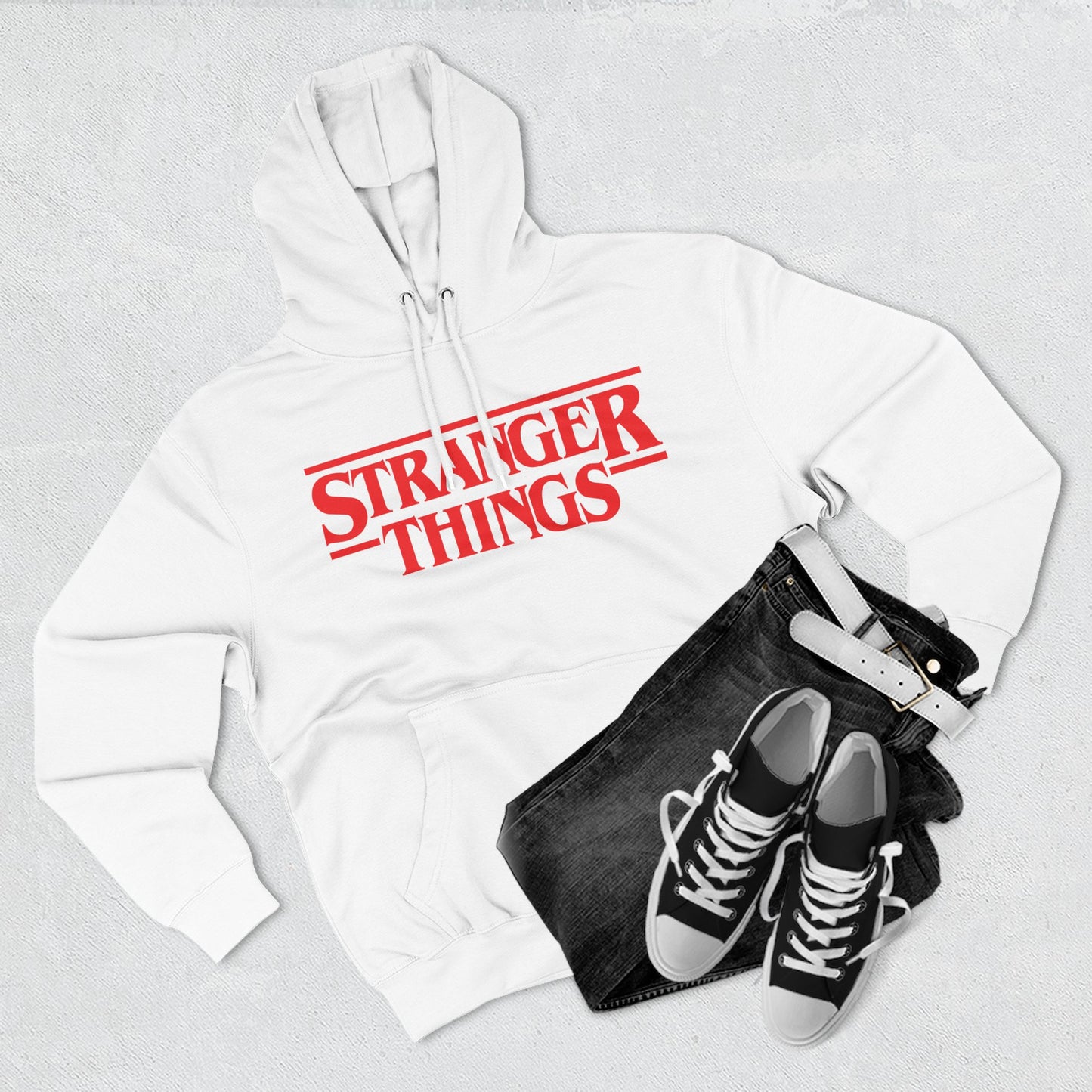 Stranger Things Fleece-Kapuzenpullover – Retro Outline Logo Pullover