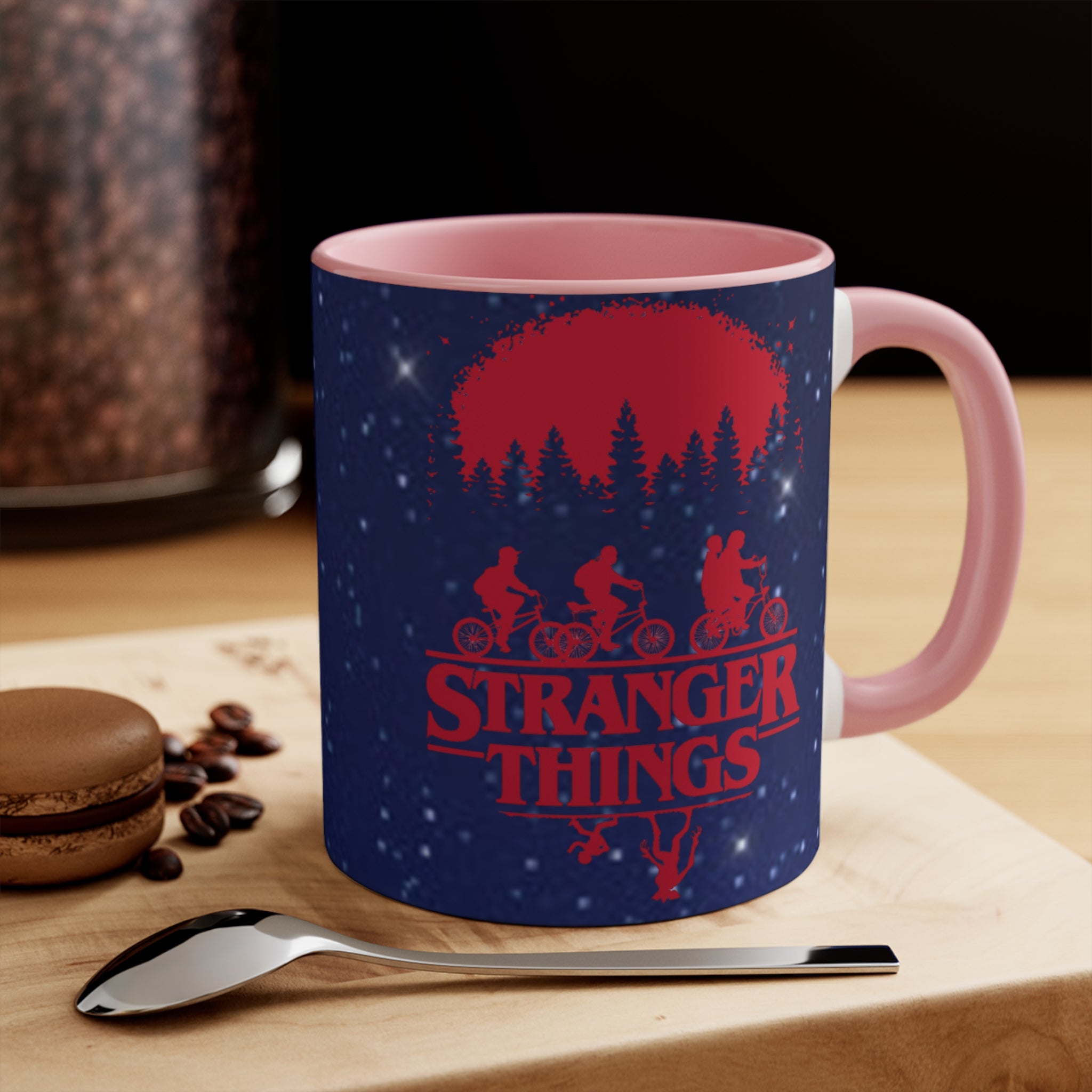 Stranger Things Accent Mug — Retro 80s Sci‑Fi Night Sky Design Demigorgon - Limited Edition