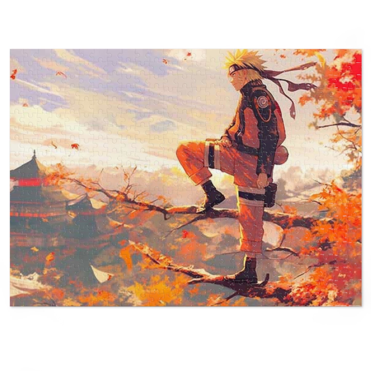 Naruto Autumn Scene Jigsaw Puzzle with Tin —  Anime Puzzle Gift