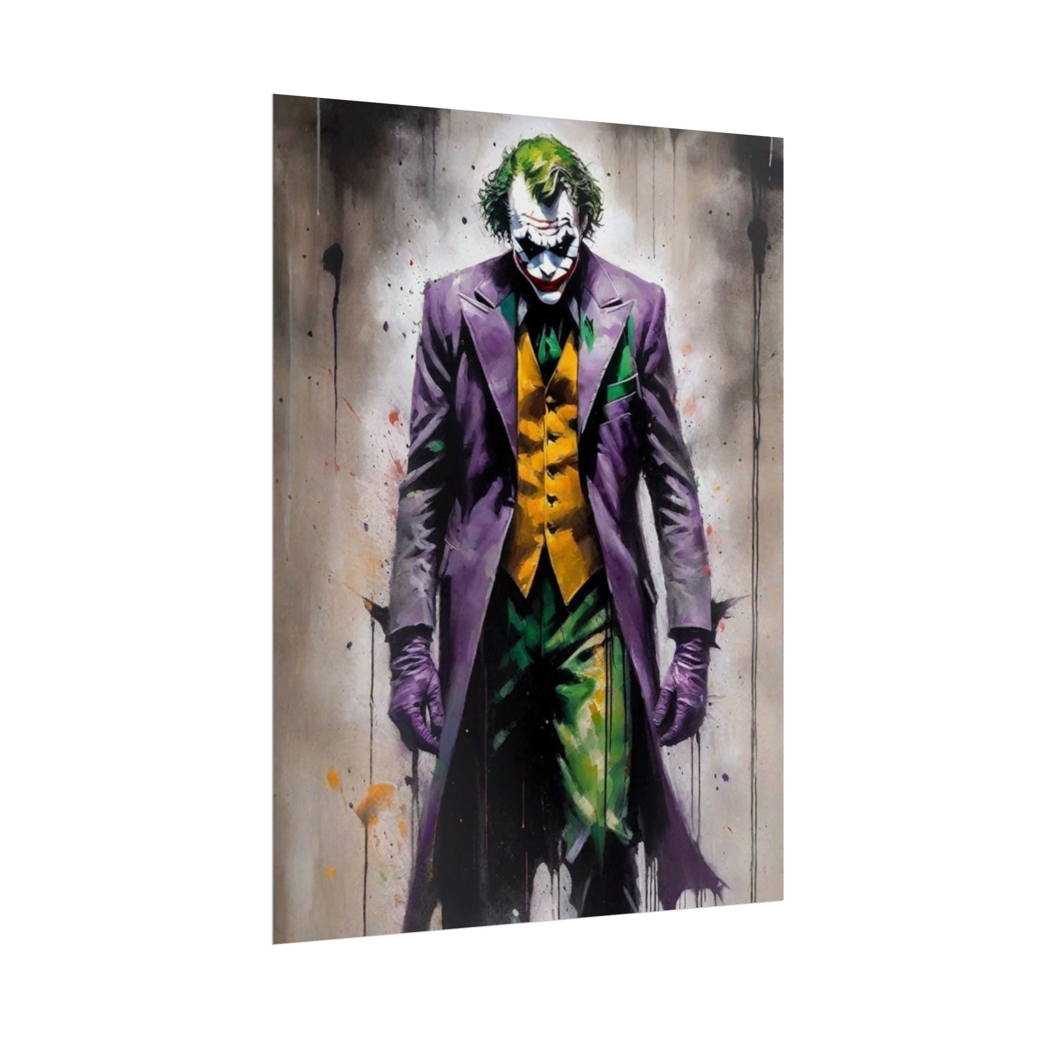 Joker Illustration Poster | Rolled Splash Art Print | Heath Ledger Joker