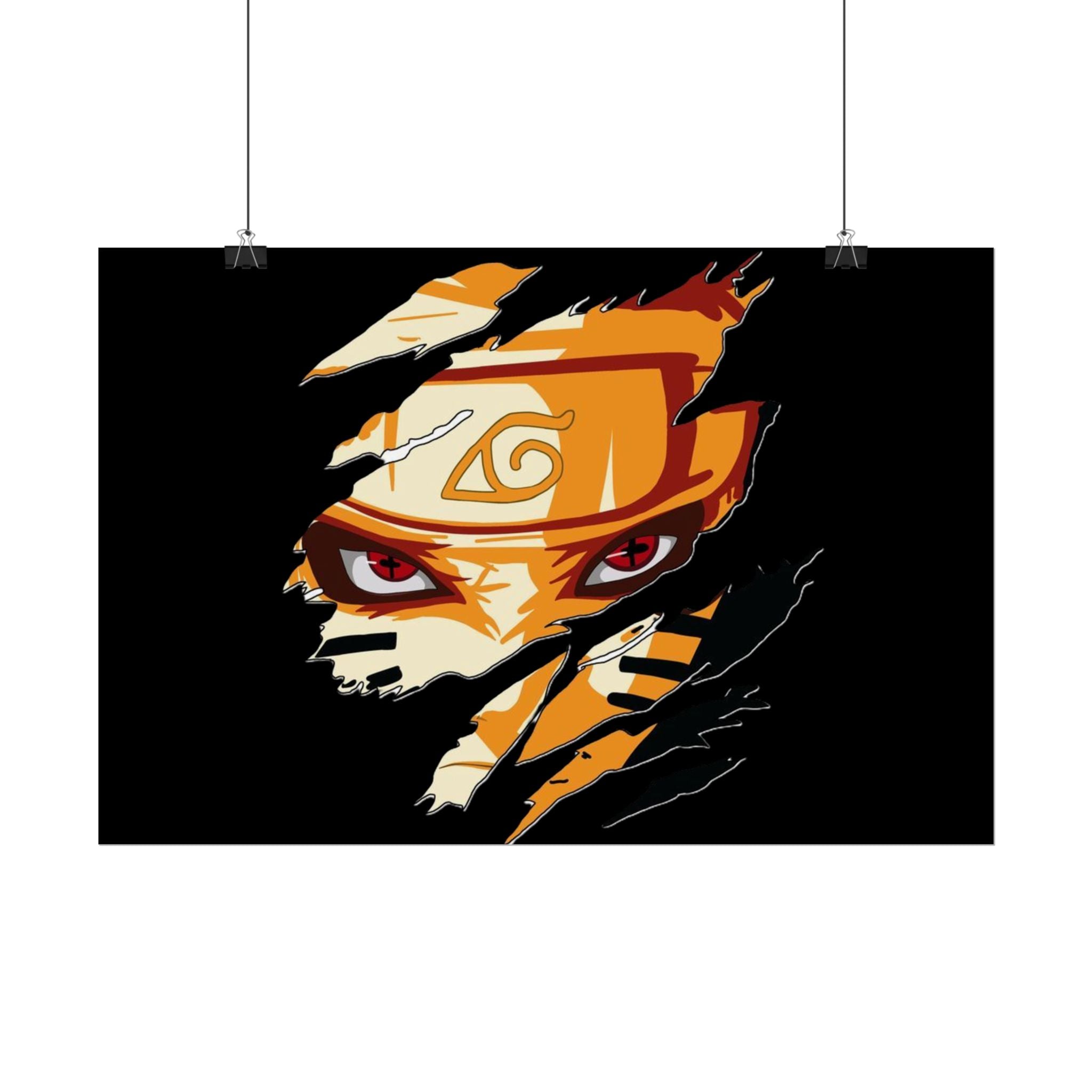 Naruto Scratch Effect Art Poster – Dynamic Anime Wall Print (Rolled Poster)