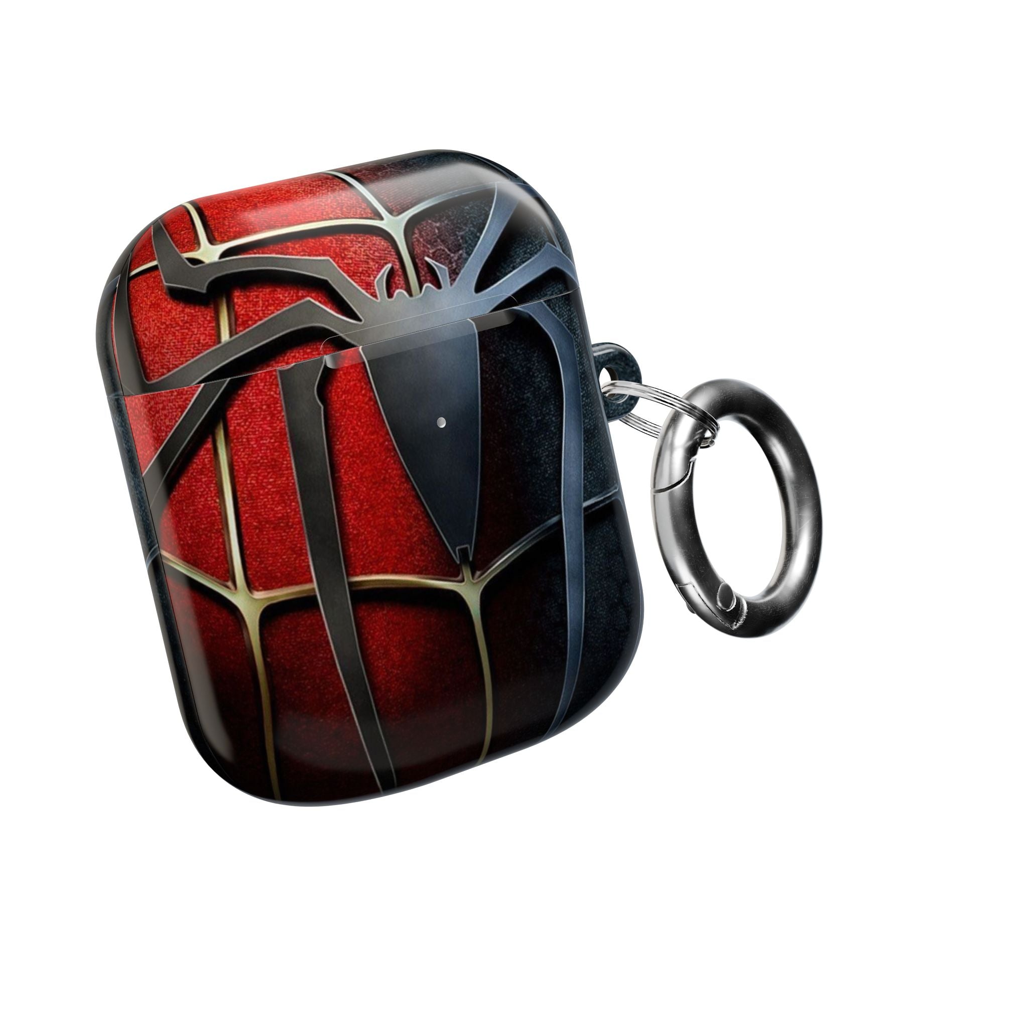 Spider Web AirPod Case – Red & Black Superhero Design Protective Cover