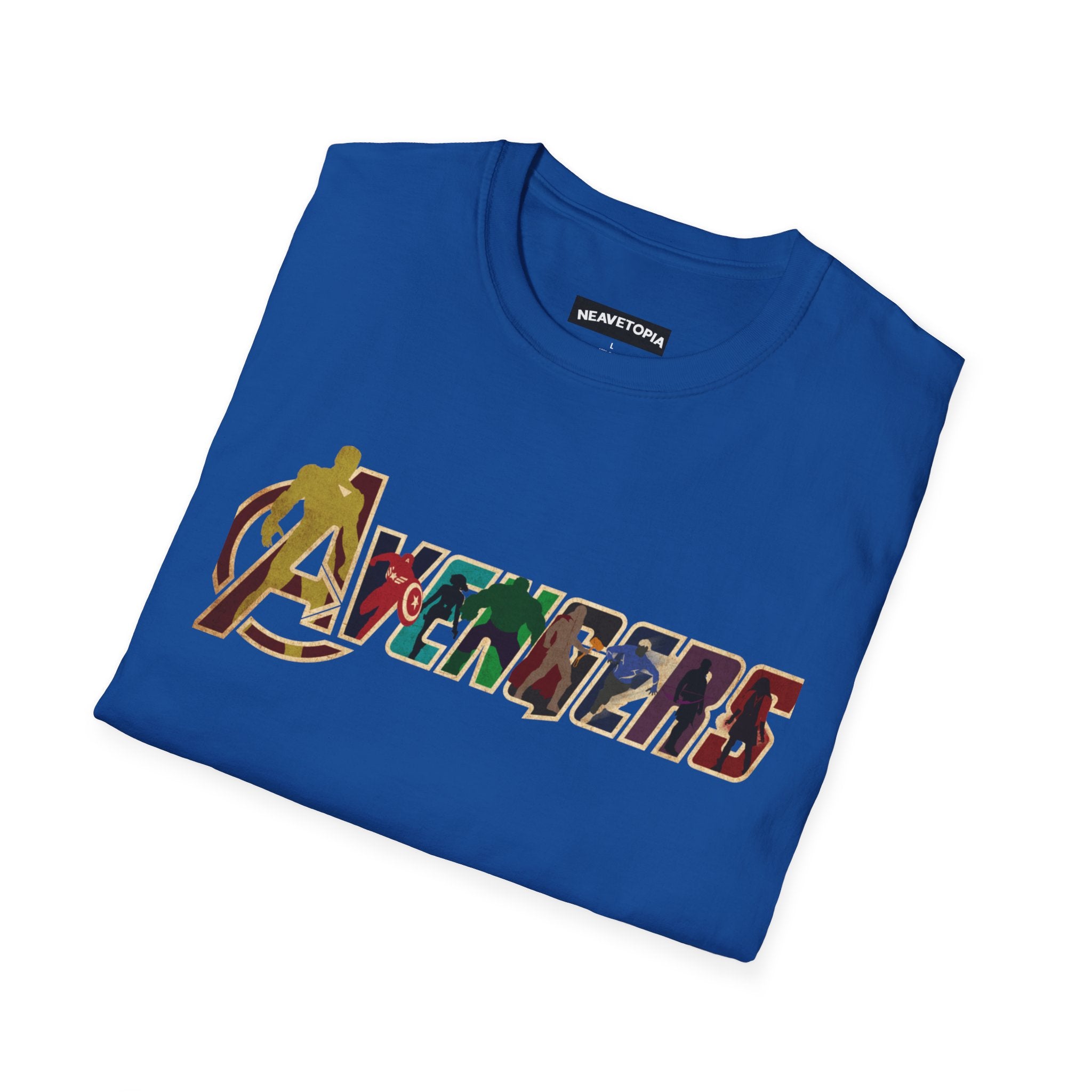 Avengers Logo T-Shirt — Marvel Hero Collage Graphic Tee