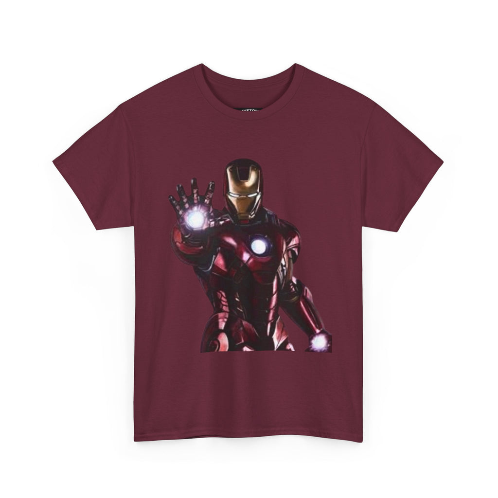 Iron Man Graphic Tee — Retro Superhero Chest Print T‑Shirt