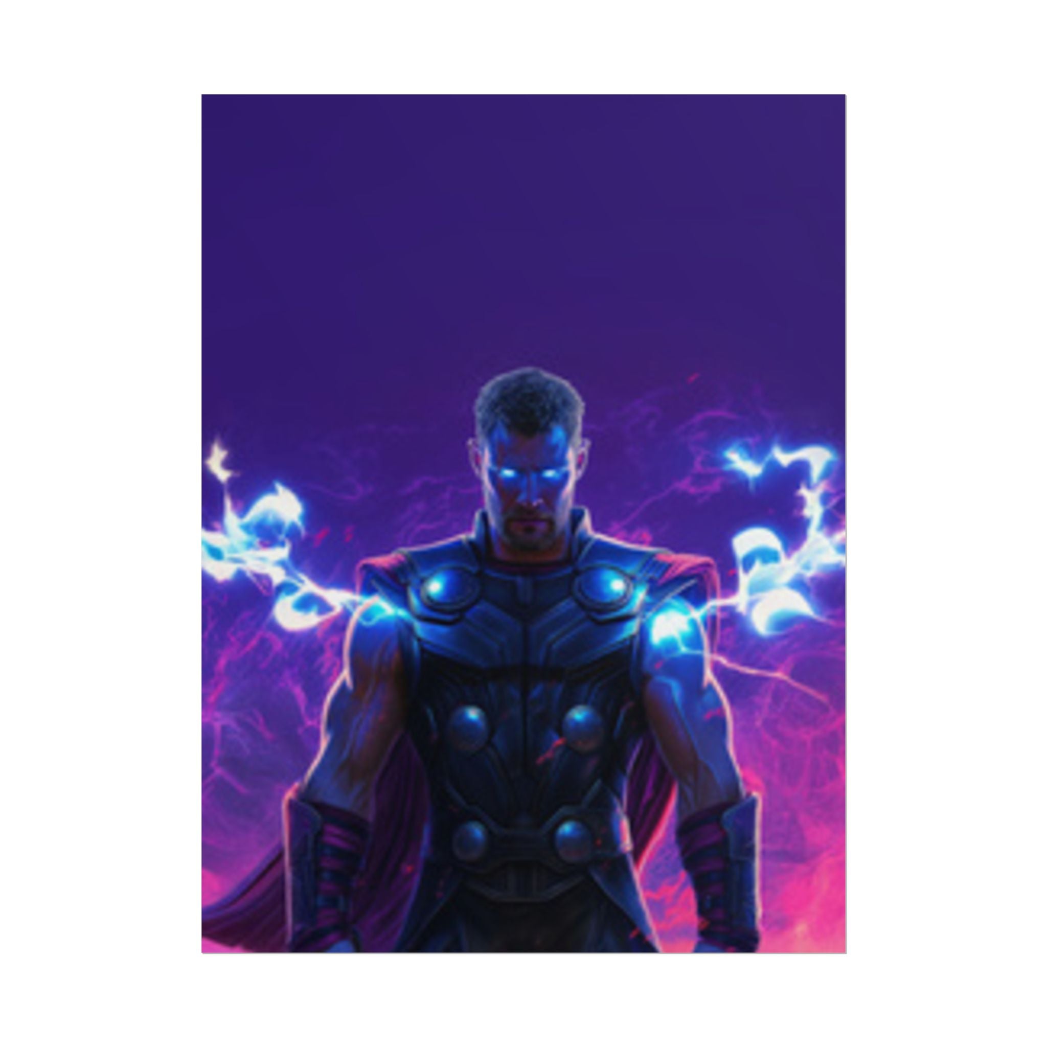 Thor Lightning Poster — Marvel Vibrant Superhero Wall Art (Rolled Poster)