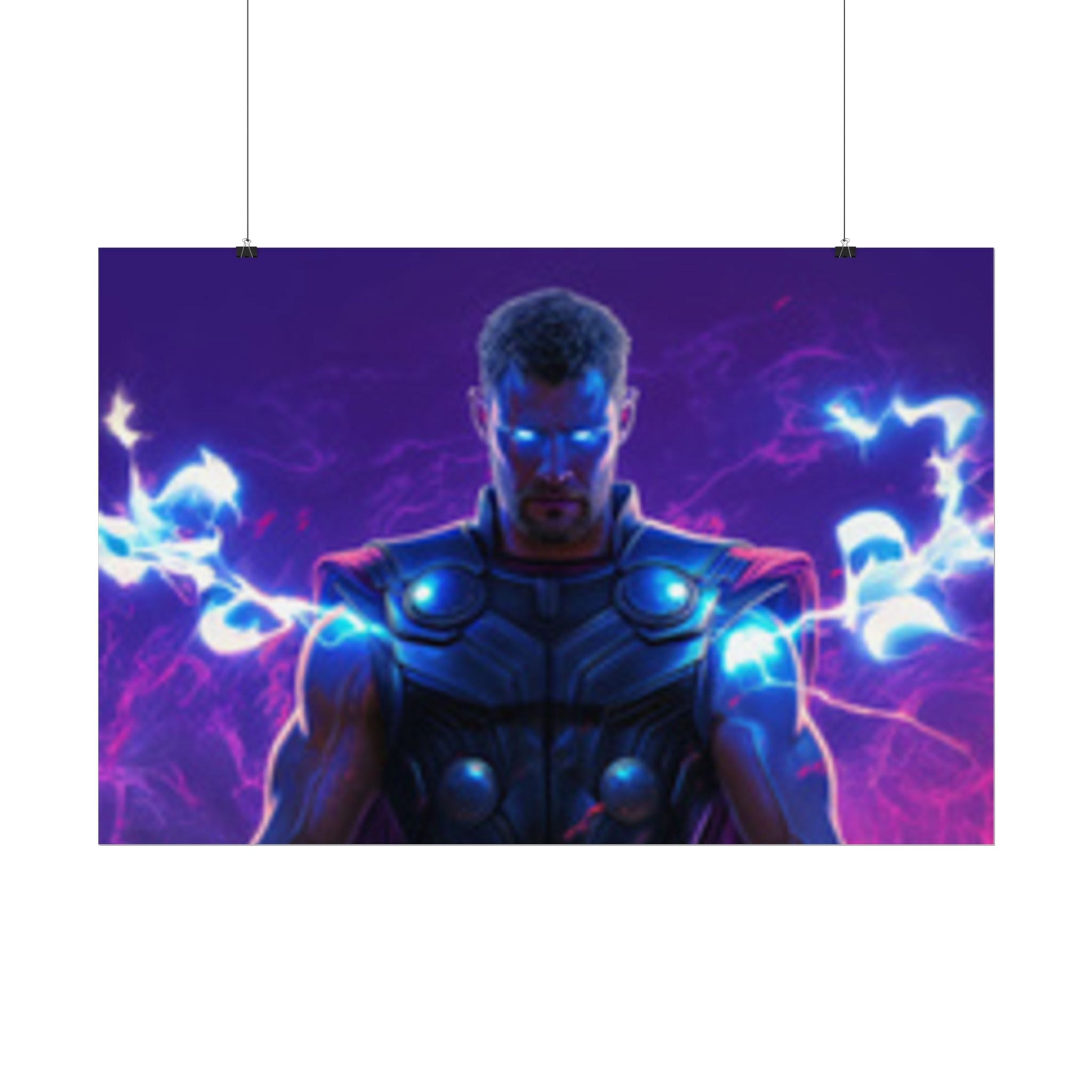 Thor Lightning Poster — Marvel Vibrant Superhero Wall Art (Rolled Poster)