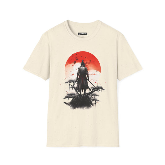 Samurai Silhouette with Red Sun T-Shirt | Warrior Japan Graphic Tee, Japanese Art