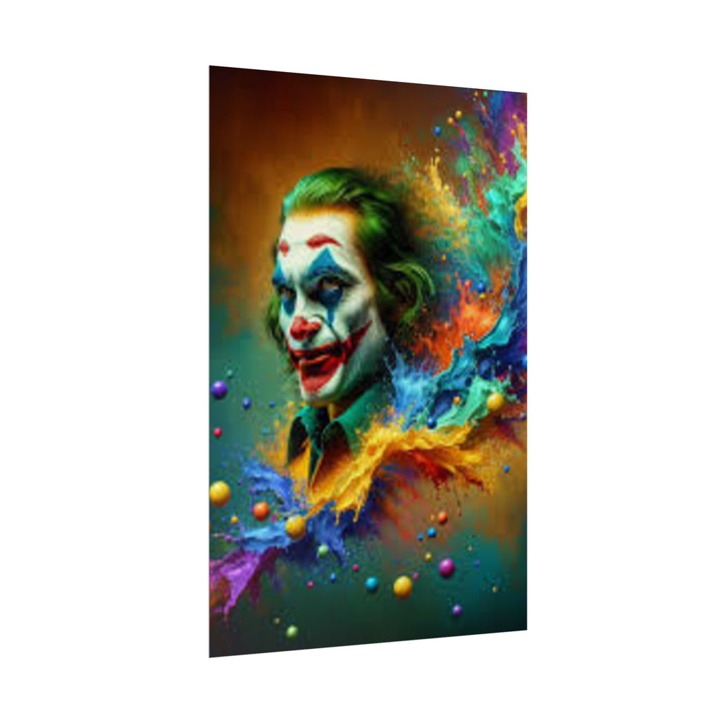 Colorful Joker Portrait Rolled Poster | Clown Face Art Print | The Joker Joaquin Phoenix