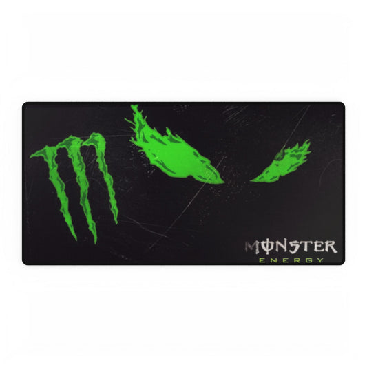 Gaming Desk Mat — Neon Green Monster Logo Mouse Pad