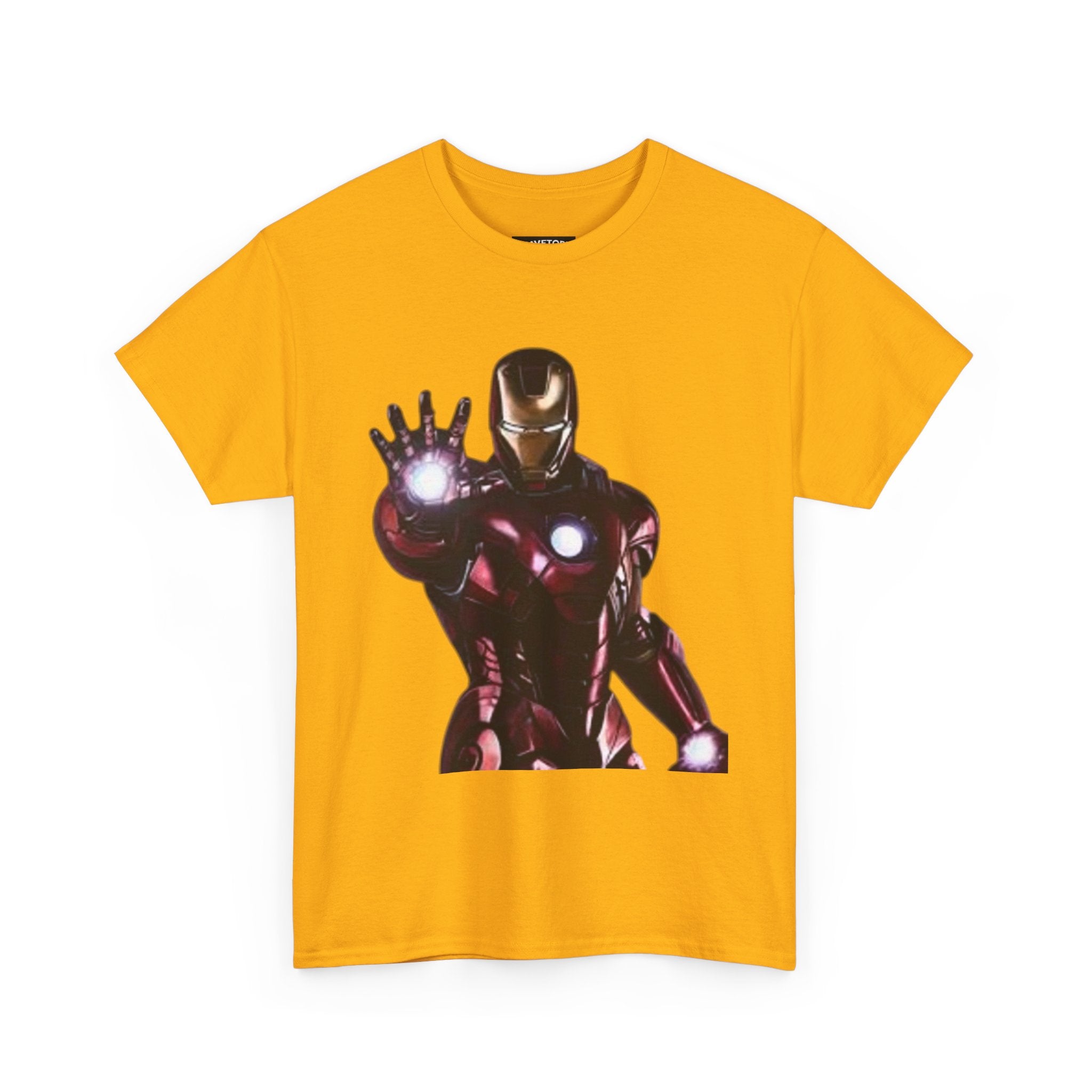 Iron Man Graphic Tee — Retro Superhero Chest Print T‑Shirt