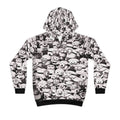 Kids All-Over Print MinionS Pattern Hoodie — Black & White Cartoon Crew