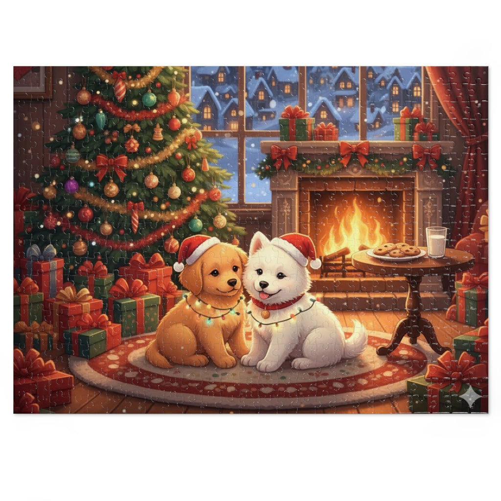 Custom and Personalized Festive Dog Jigsaw Puzzle with Tin, Christmas Puzzle, Holiday Gift for Pet Lovers, Family Activity, Winter Decor